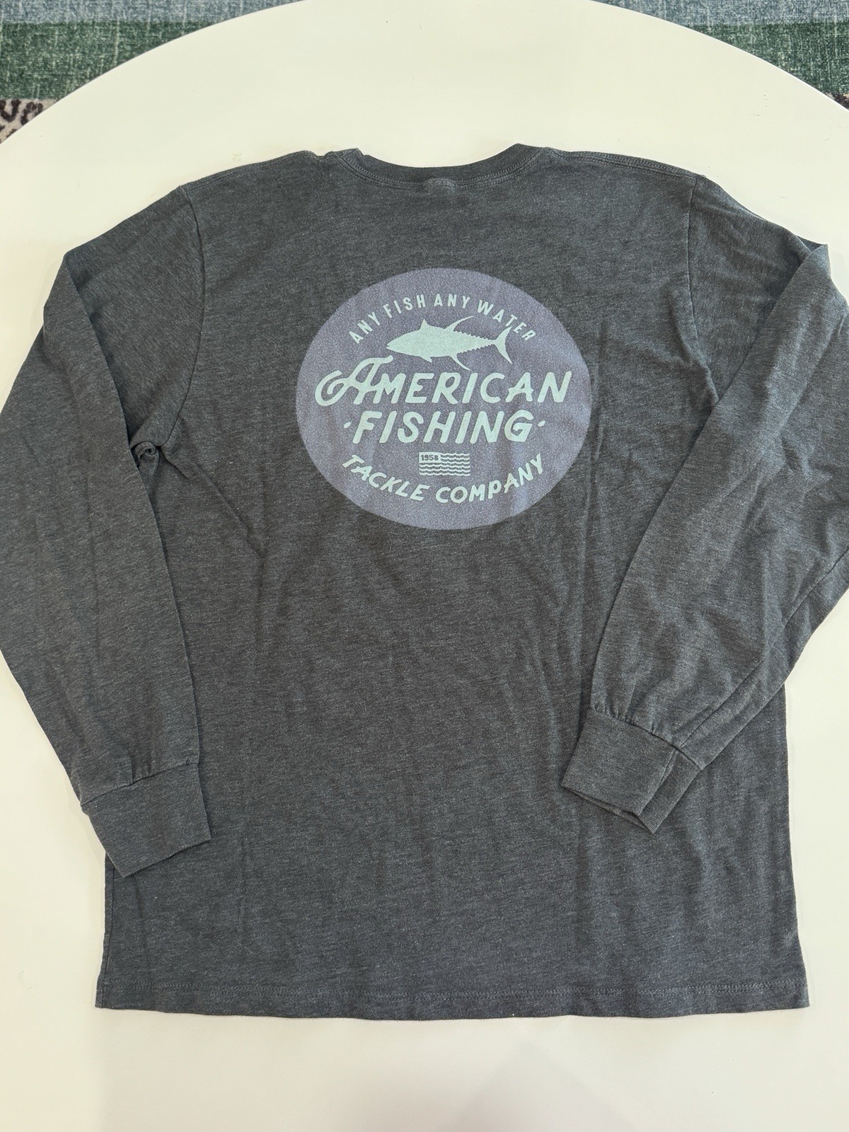 AFTCO Lemonade LS Grey Tee Fishing Tackle Coastal Sz M EUC