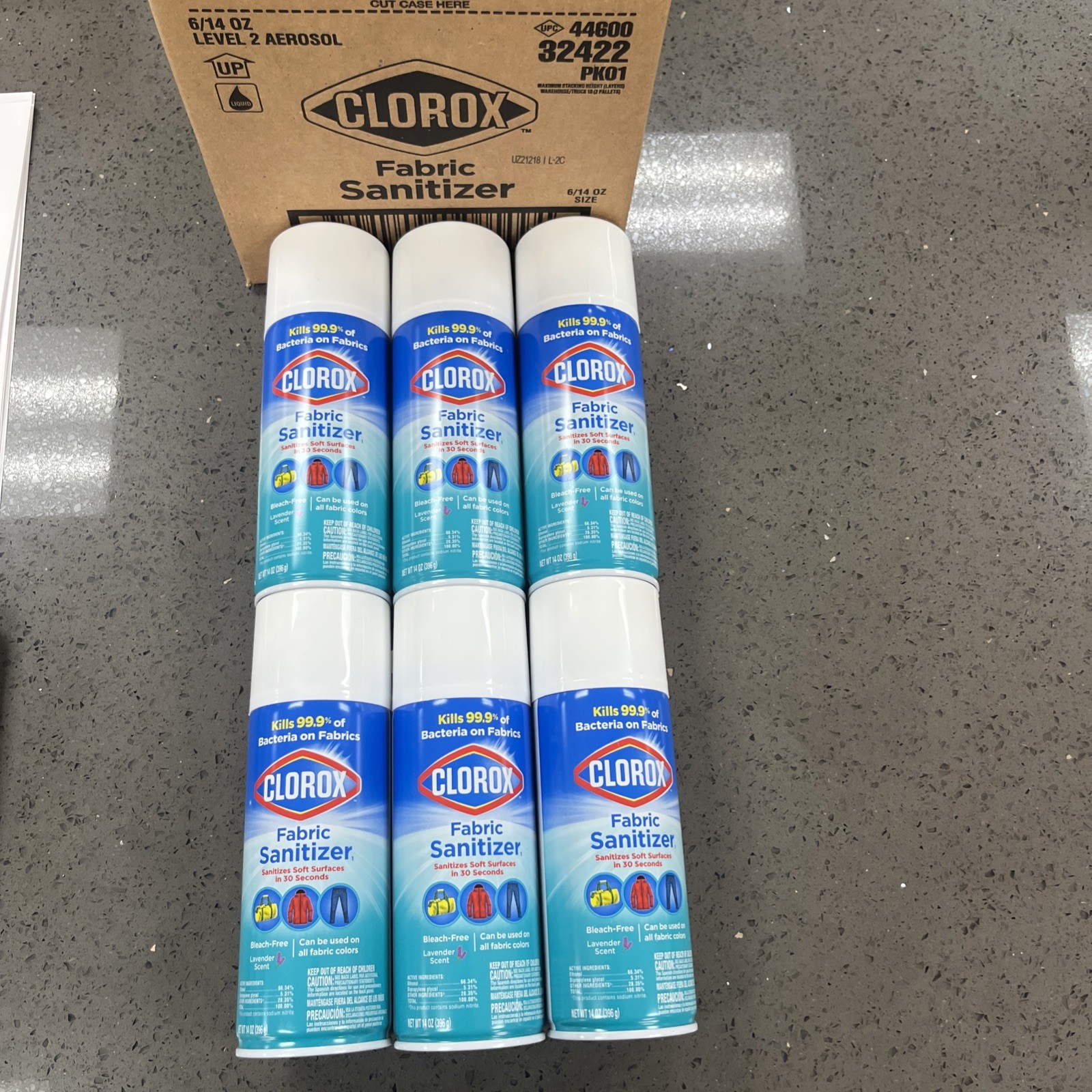Lot 6 Clorox Fabric Sanitizer Spray Lavender Scent 14oz Each Soft Surfaces Lot 6 Clorox Fabric Sanitizer Spray Lavender Scent 14oz Each Soft Surfaces
