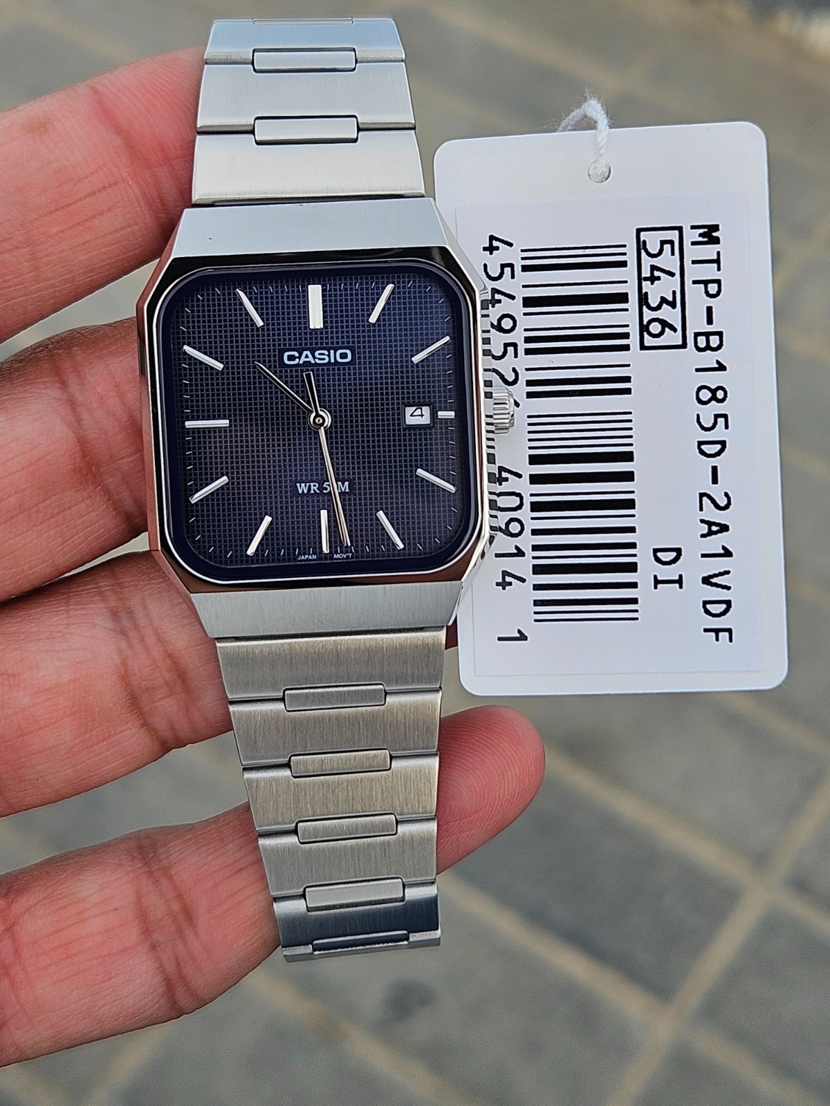 Casio MTP-B185D-2A1VDF Men’s Watch Blue Dial Stainless Steel Date WR50M Casio MTP-B185D-2A1VDF Men’s Watch Blue Dial Stainless Steel Date WR50M