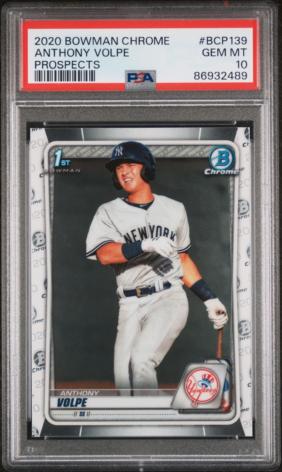 Graded 2020 Bowman Chrome Anthony Volpe #BCP139 Prospect RC Card PSA 10 Graded 2020 Bowman Chrome Anthony Volpe #BCP139 Prospect RC Card PSA 10