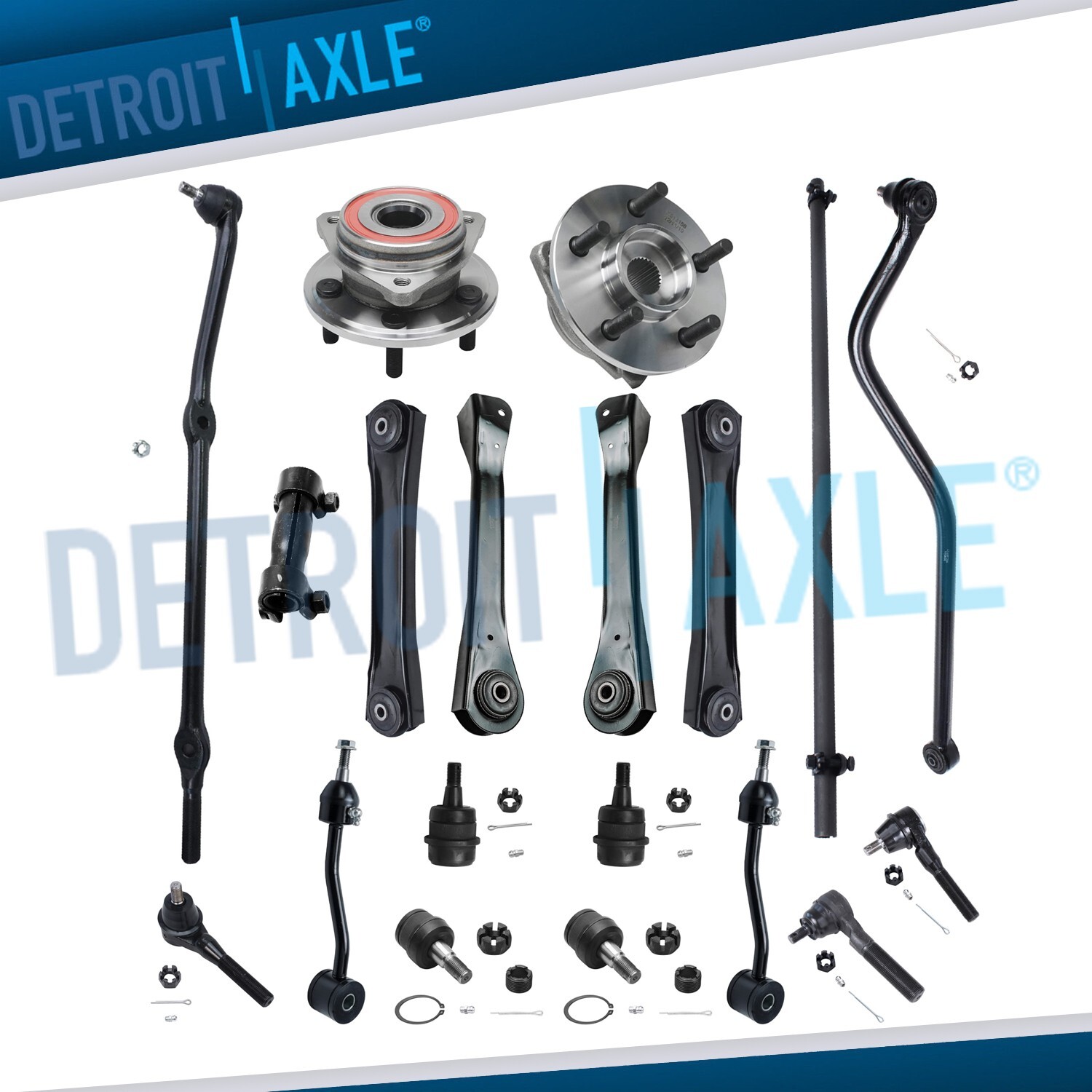 19pc Front Control Arm Ball Joints Wheel Hub Kit for 2000-2006 Jeep Wrangler 4WD