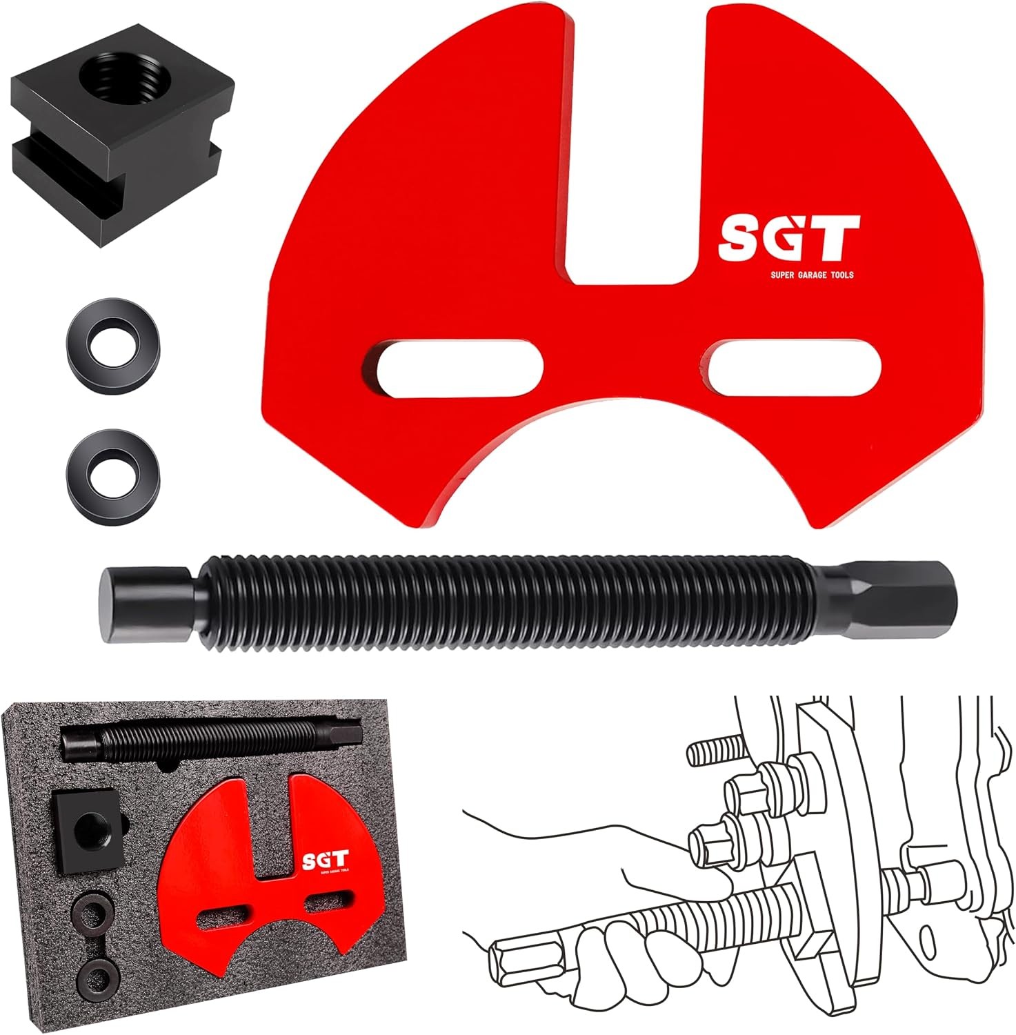 SGT 40100 Hub Remover Set,Wheel Bearing Hub Remover Tool Set Compatible with 5 6 SGT 40100 Hub Remover Set,Wheel Bearing Hub Remover Tool Set Compatible with 5 6