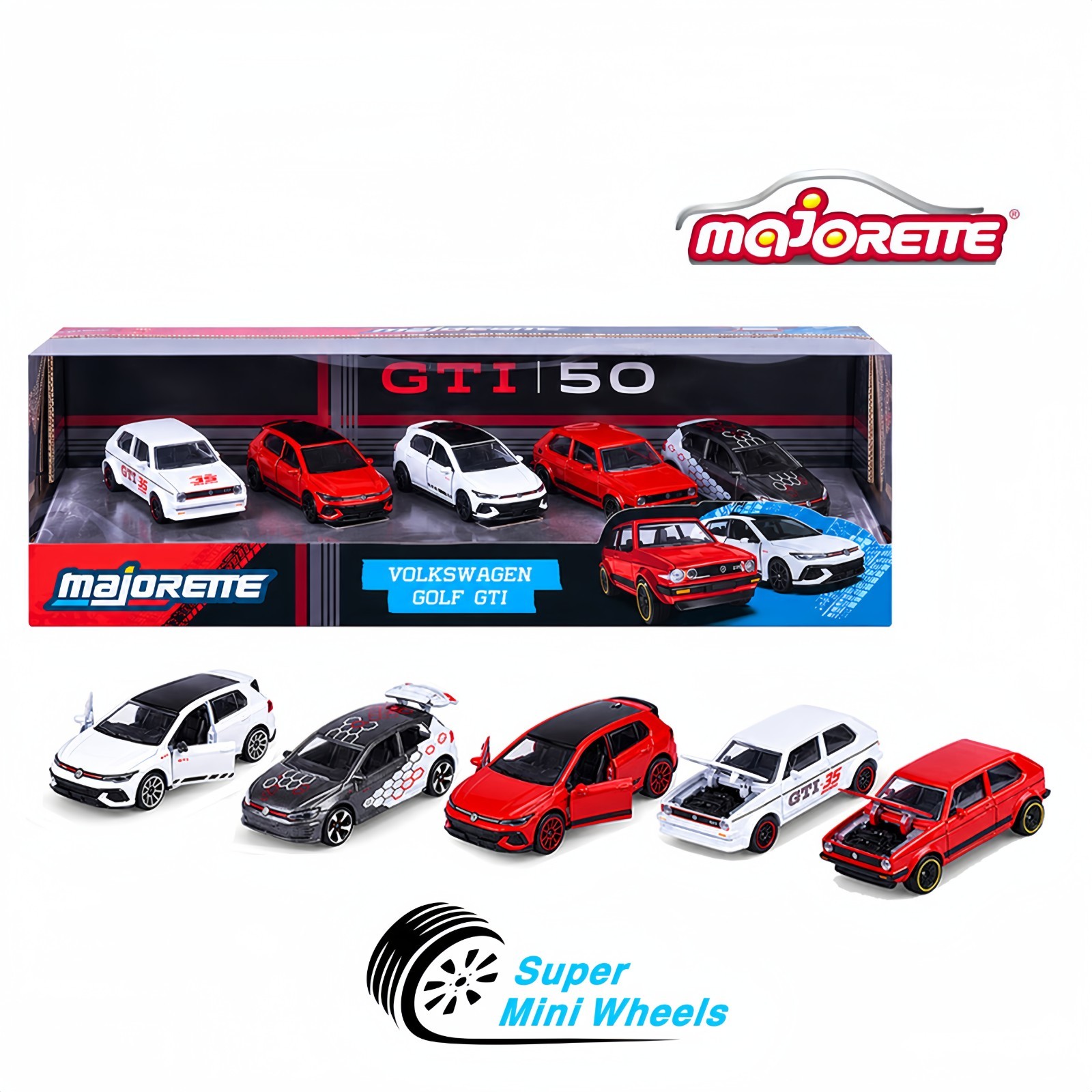 Majorette 1:64 Volkswagen Golf GTI Edition - Gift Pack 5 Cars Set
