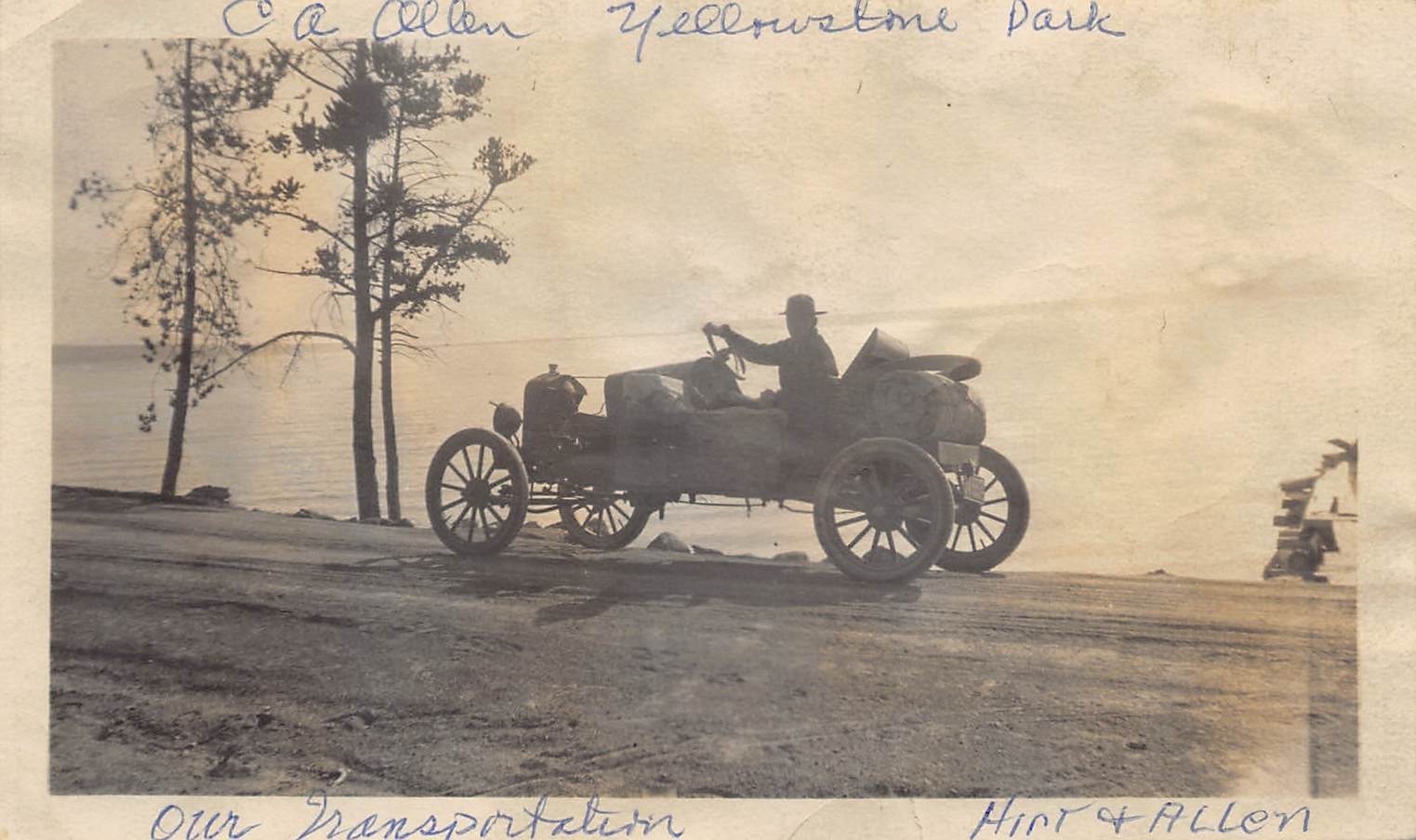 1922 Car Parked Lake 1920s Photo Yellowstone Park Wyoming Roadster Jalopy Gear 1922 Car Parked Lake 1920s Photo Yellowstone Park Wyoming Roadster Jalopy Gear