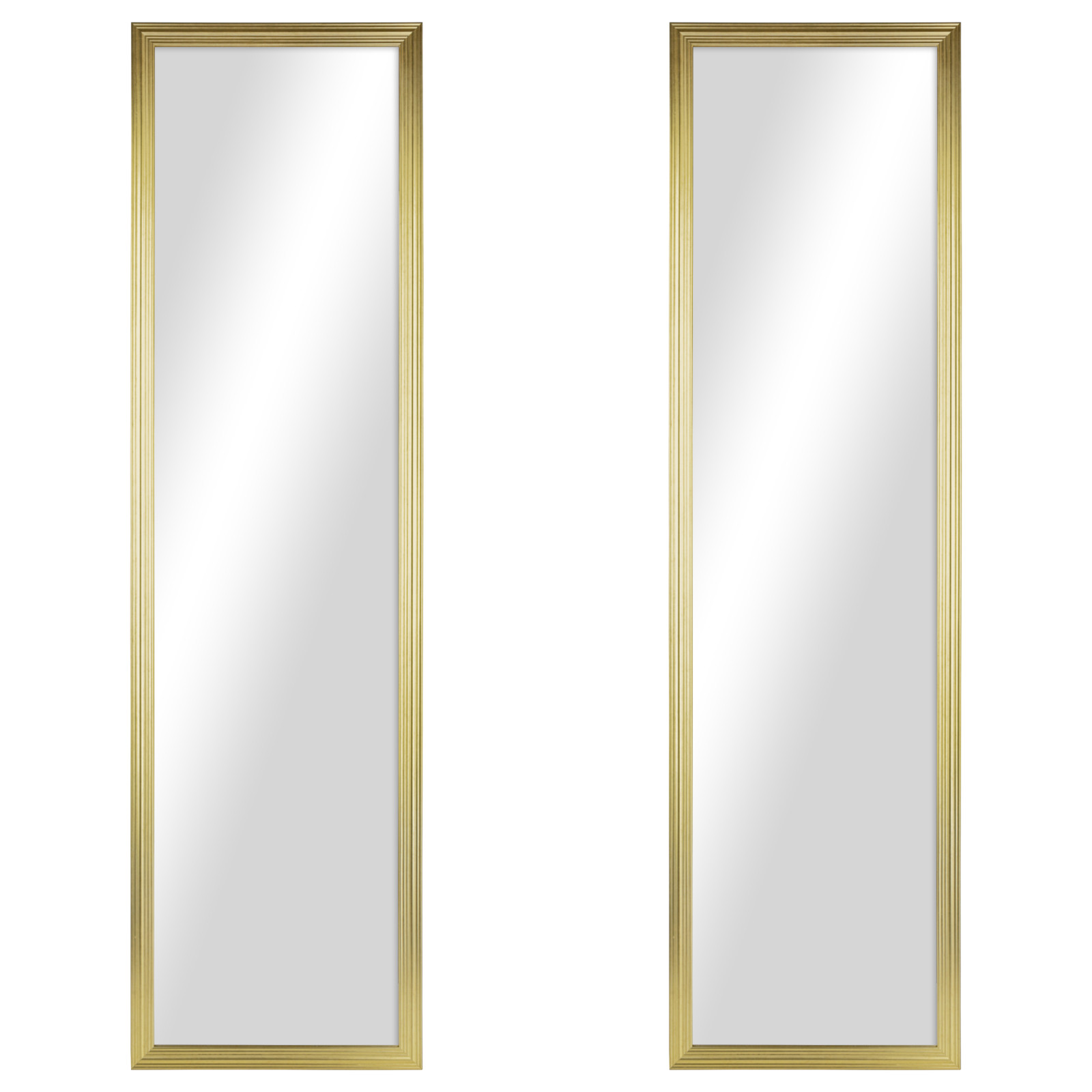 Mainstays Gold Rectangle Full-Length Wall or Door Mirror 2-Pack 13.5 x 49.5 Mainstays Gold Rectangle Full-Length Wall or Door Mirror 2-Pack 13.5 x 49.5