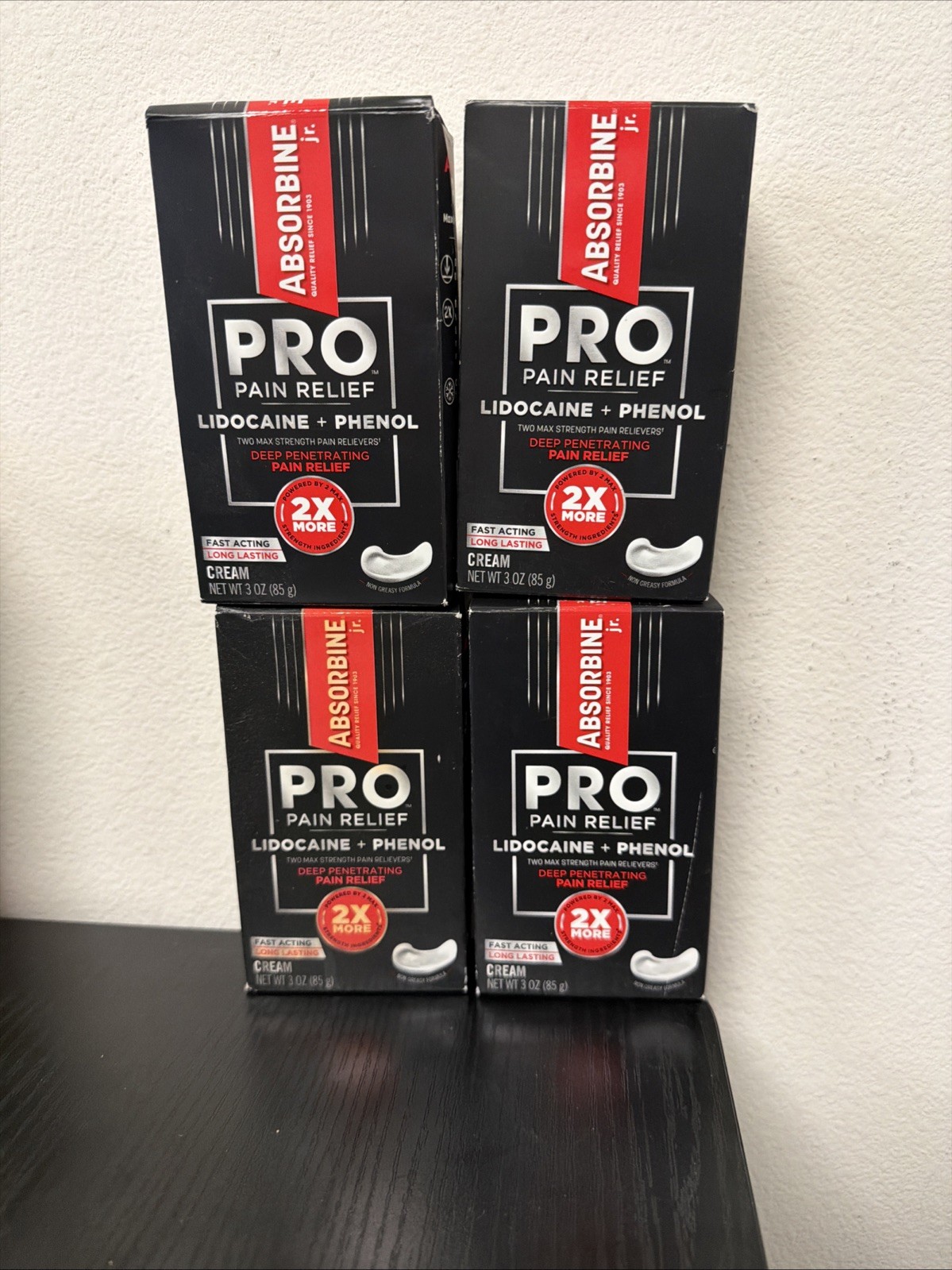 4x Absorbine Jr Pro Pain Relief Fast Acting Lidocaine+Phenol Cream 3 Oz Exp10/26 4x Absorbine Jr Pro Pain Relief Fast Acting Lidocaine+Phenol Cream 3 Oz Exp10/26