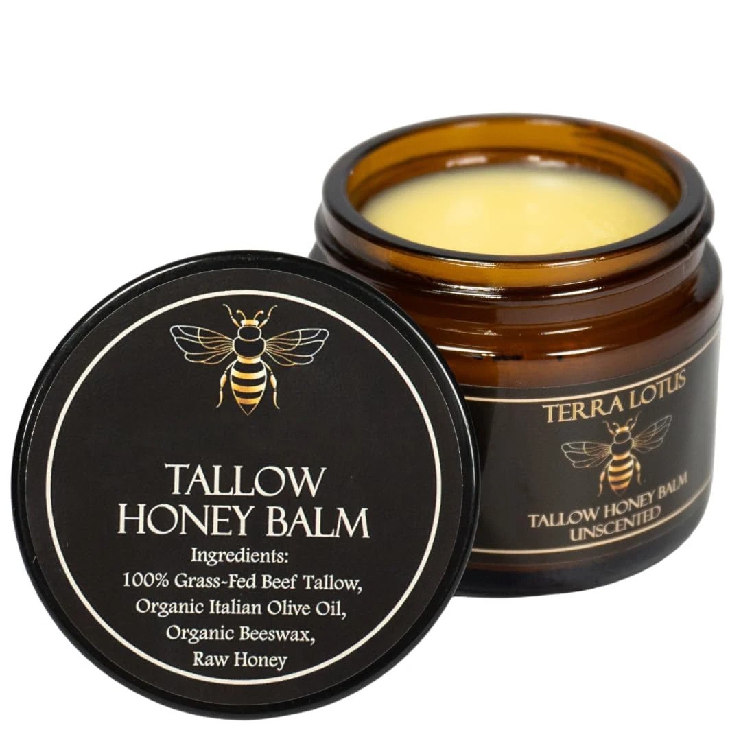 NEW Terra Lotus ORGANIC Beef Tallow Balm Raw Honey Citrus Moisturizing Cream