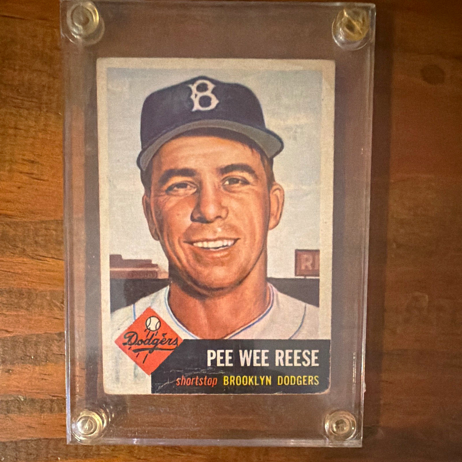 Topps 1953 #76 Pee Wee Reese Brooklyn Dodgers Base Set Baseball Card Topps 1953 #76 Pee Wee Reese Brooklyn Dodgers Base Set Baseball Card