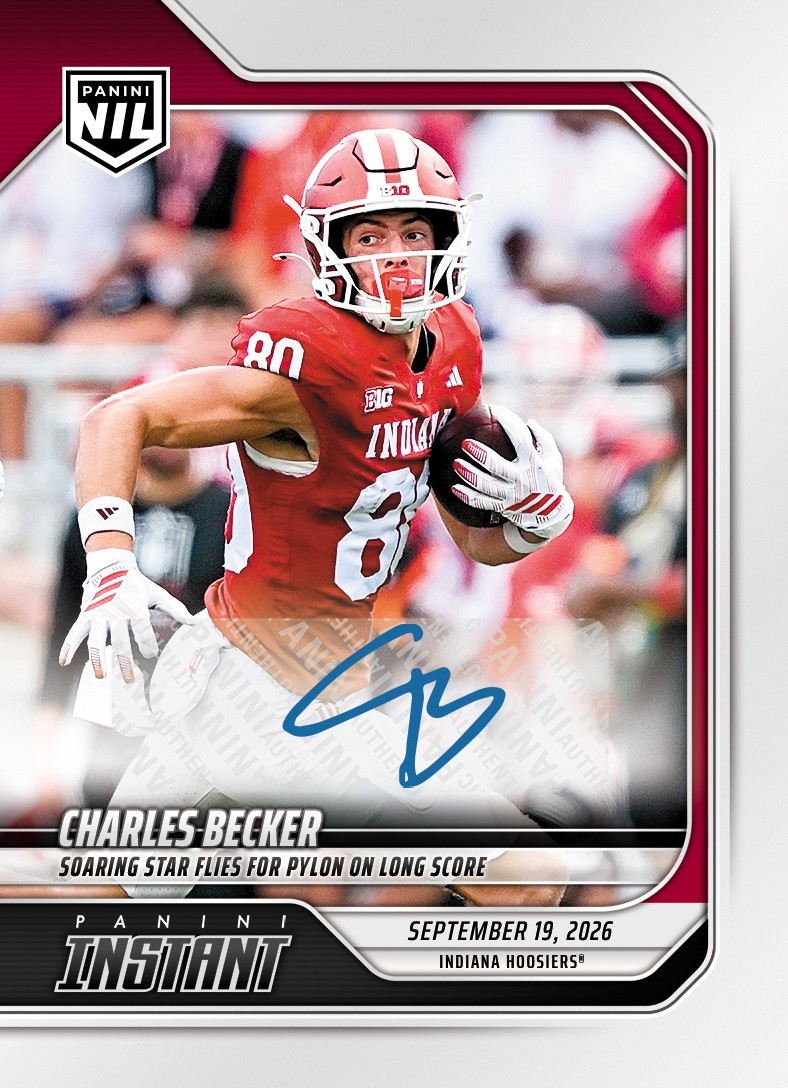 Charlie Becker 2026 Panini Instant NIL College Football #3-CBE /25 Auto PRE SALE Charlie Becker 2026 Panini Instant NIL College Football #3-CBE /25 Auto PRE SALE