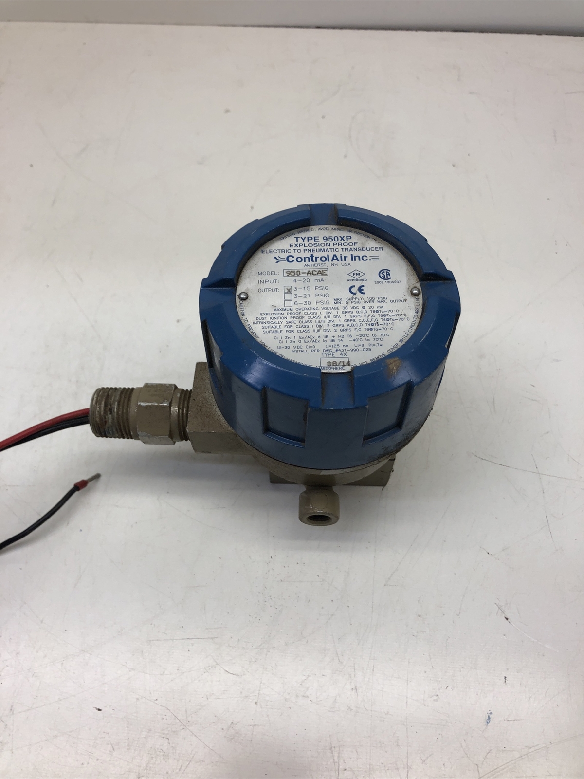 CONTROLAIR INC. TYPE 950XP ELECTRIC TO PNEUMATIC TRANSDUCER 950-ACAE *-