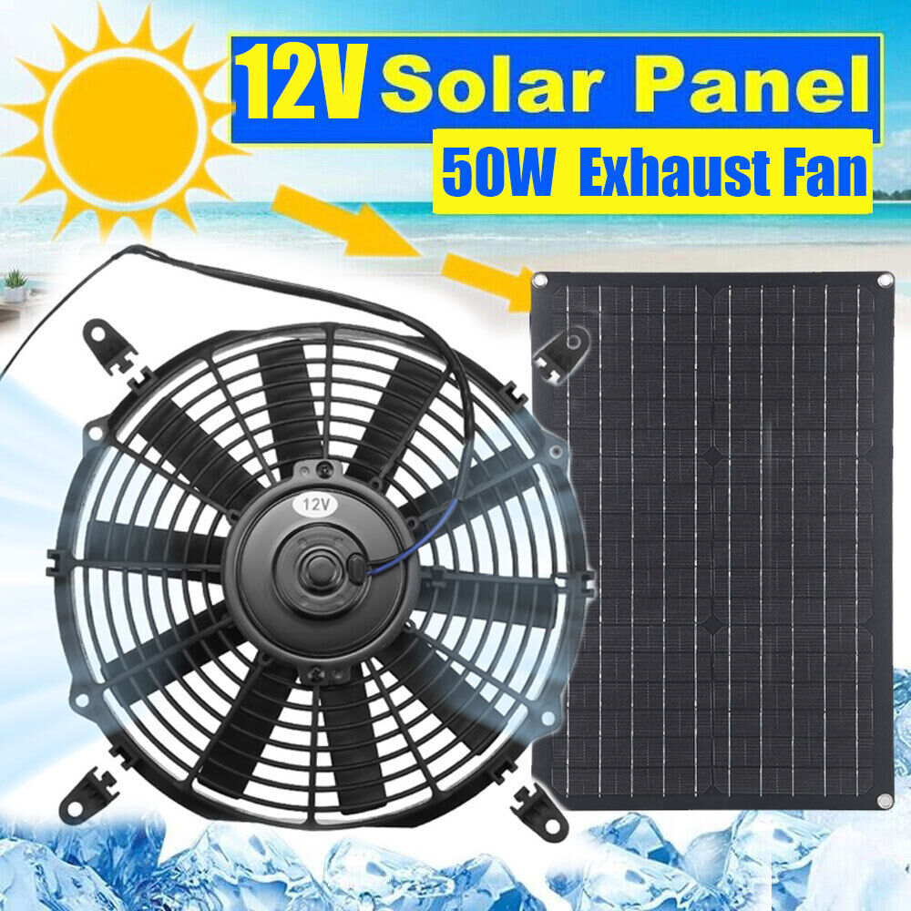 50W/80W Solar Powered Attic Fan System Roof Vent Fan for Attic / Greenhouse RVs