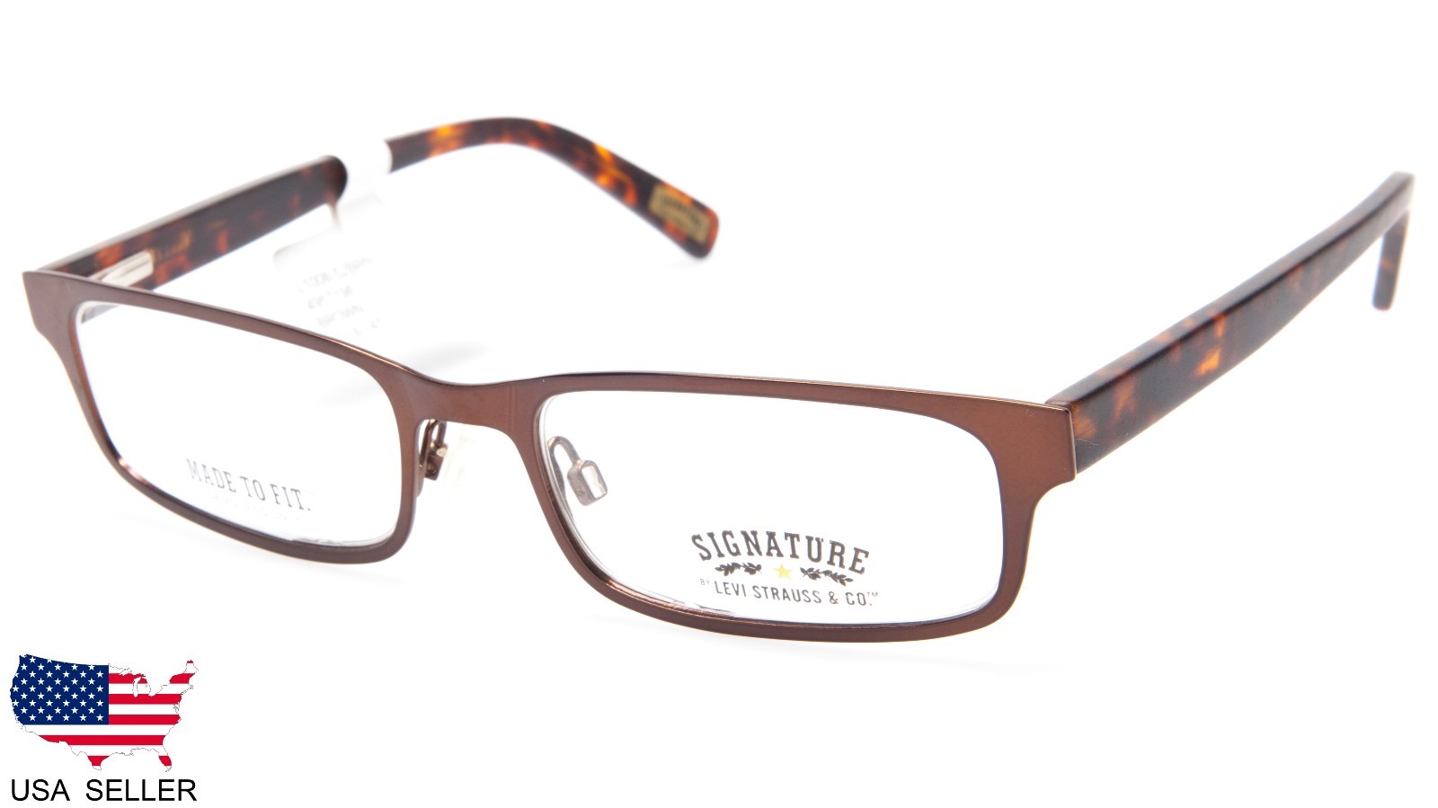 NEW LEVI'S LEVI STRAUSS & Co LS1008 BRN BROWN EYEGLASSES FRAME 52-18-145 B28mm
