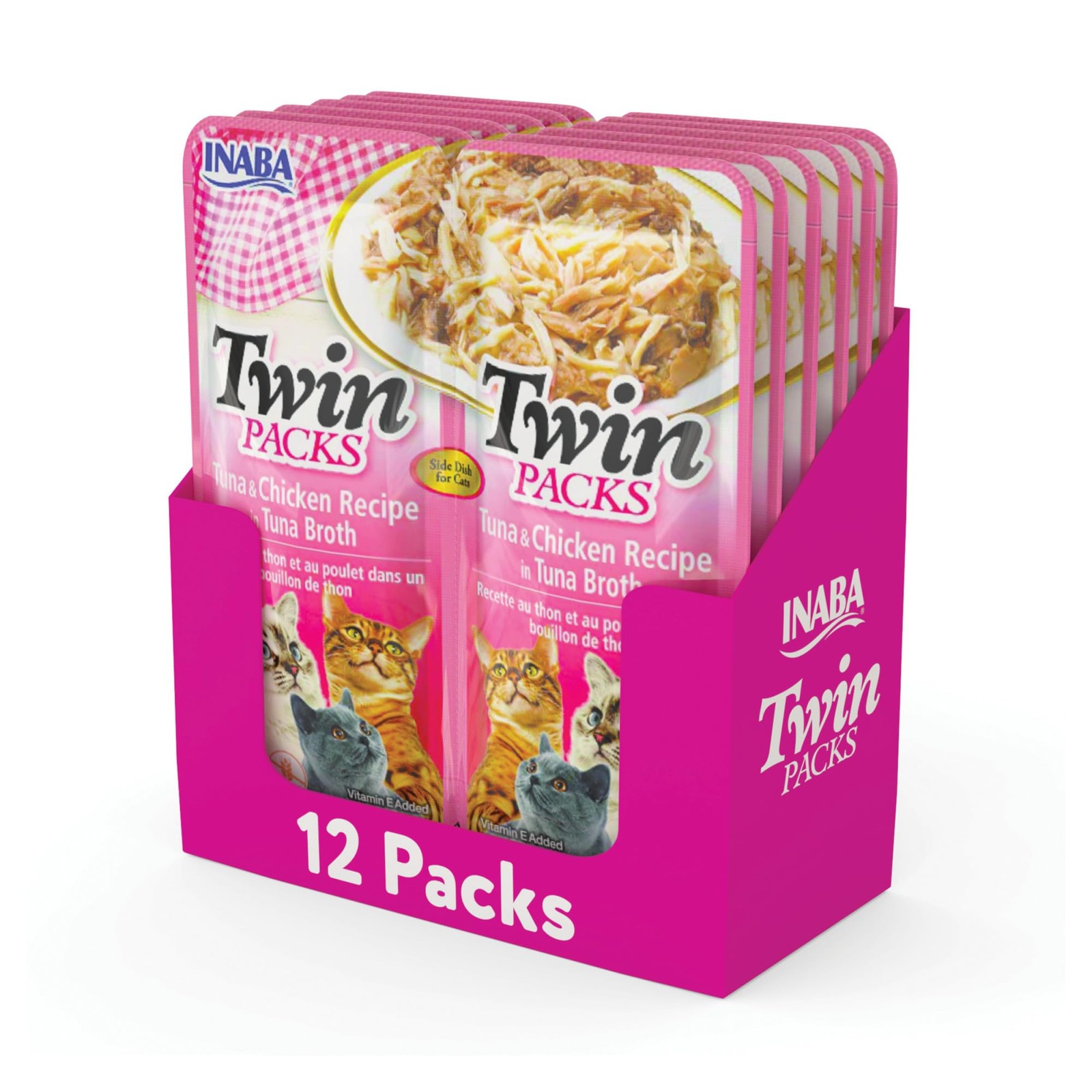 INABA Twin Packs for Cats, Side Dish/Topper Cups, 1.4 1 Ounce (Pack of 12) INABA Twin Packs for Cats, Side Dish/Topper Cups, 1.4 1 Ounce (Pack of 12)