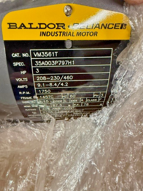 Baldor VM3561T 3hp 230/460 volt 3ph  Tefc 145TC