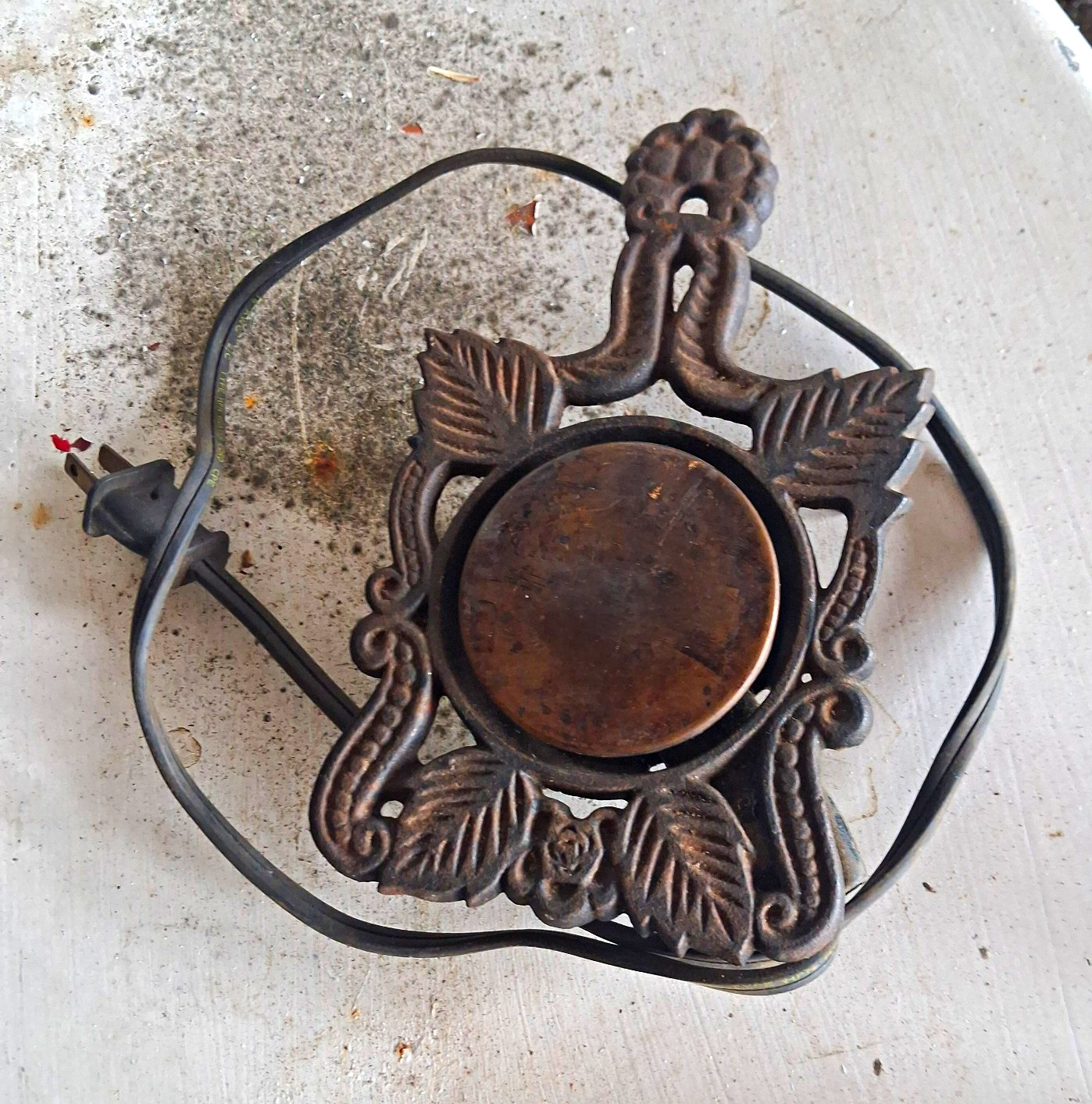 50s 60s Vintage Paragon Electric Trivet Cast Iron Copper HOT Plate WORKS 50s 60s Vintage Paragon Electric Trivet Cast Iron Copper HOT Plate WORKS
