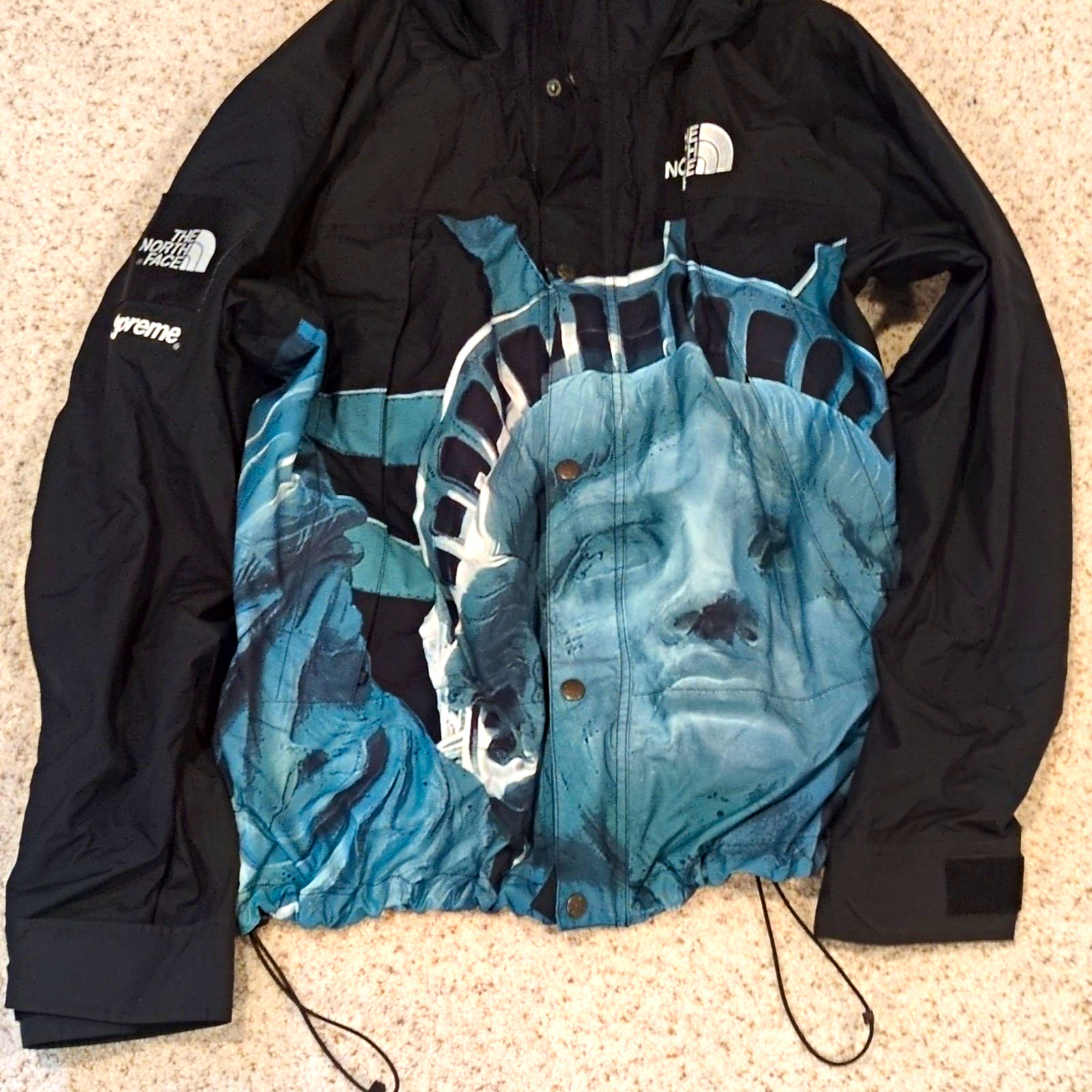 Supreme x The North Face Men\'s Full Zip Hooded Jacket Lady Liberty Size Large Supreme x The North Face Men\'s Full Zip Hooded Jacket Lady Liberty Size Large