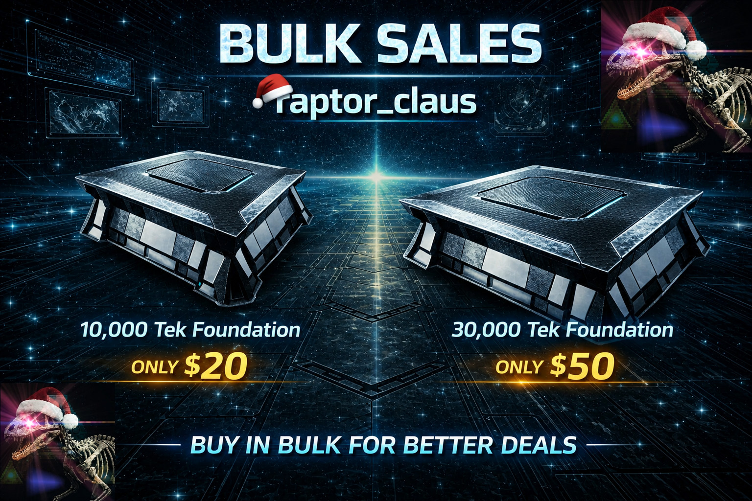 ArkSurvival Ascended PVE - Tek Foundation (Bulk Sale)