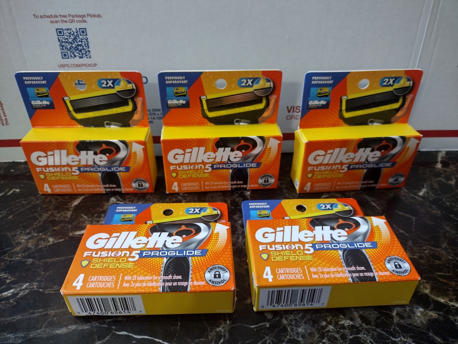 5X Gillette Fusion5 Proglide Shield Defense 20 Total Cartridges Sealed Boxes 5X Gillette Fusion5 Proglide Shield Defense 20 Total Cartridges Sealed Boxes