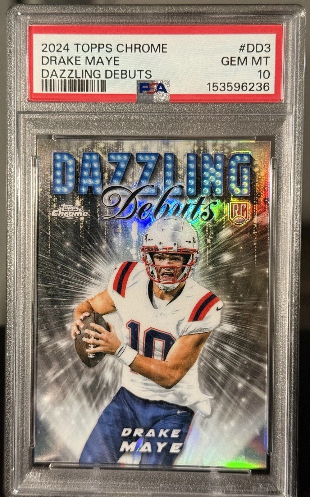 Topps Chrome Drake Maye North Carolina Tar Heels RC Dazzling Debuts DD-3 PSA 10 Topps Chrome Drake Maye North Carolina Tar Heels RC Dazzling Debuts DD-3 PSA 10