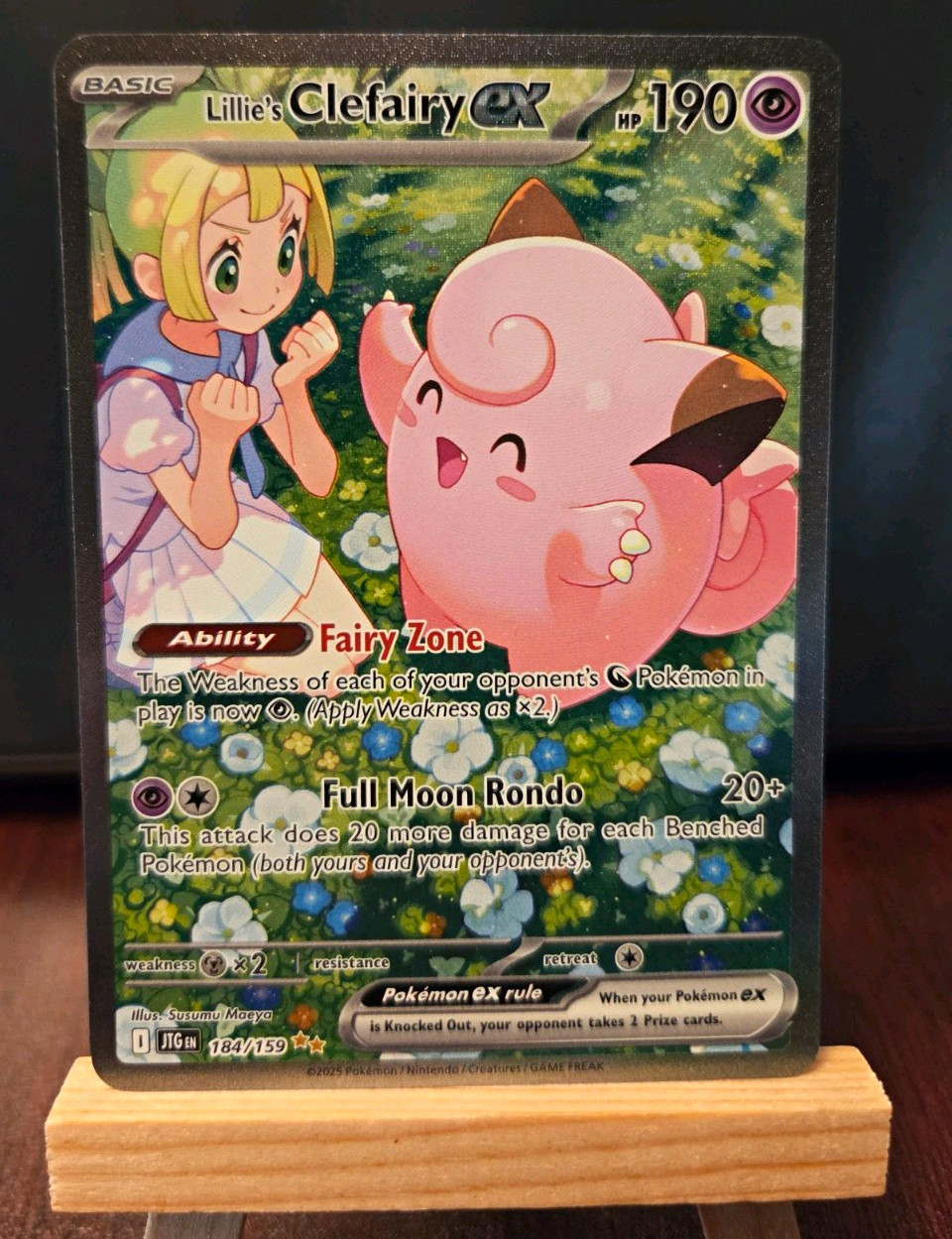 Pokemon TCG Lillie\'s Clefairy ex 184/159 Sv09 Journey Together SIR Holo Eng