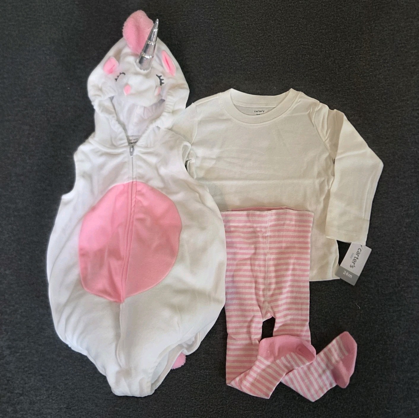Carter’s Halloween Costume Little Unicorn Size 24M Baby Girl Plush Hooded NWT Carter’s Halloween Costume Little Unicorn Size 24M Baby Girl Plush Hooded NWT