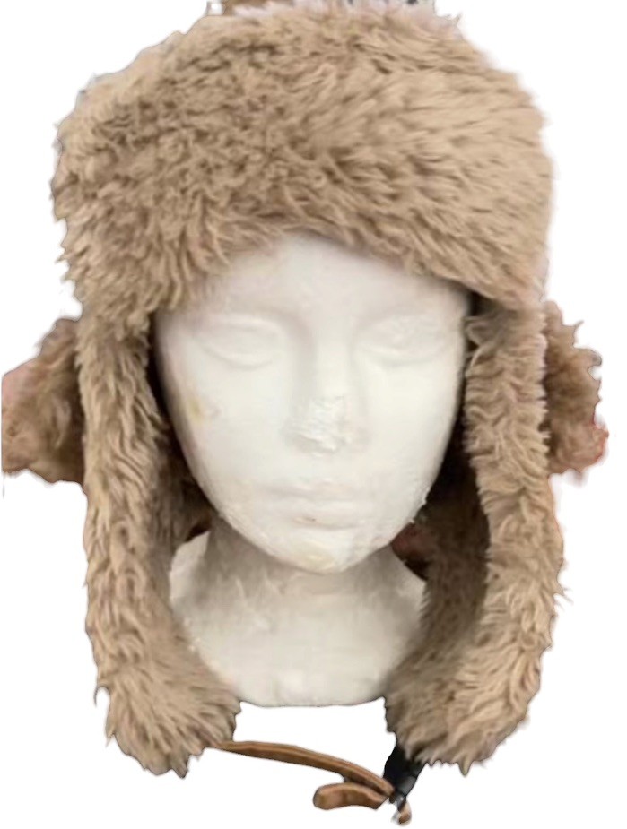 Vintage Crown Cap Cotton Trapper Hat Fur Lined Aviator Brown Size M Vintage Crown Cap Cotton Trapper Hat Fur Lined Aviator Brown Size M