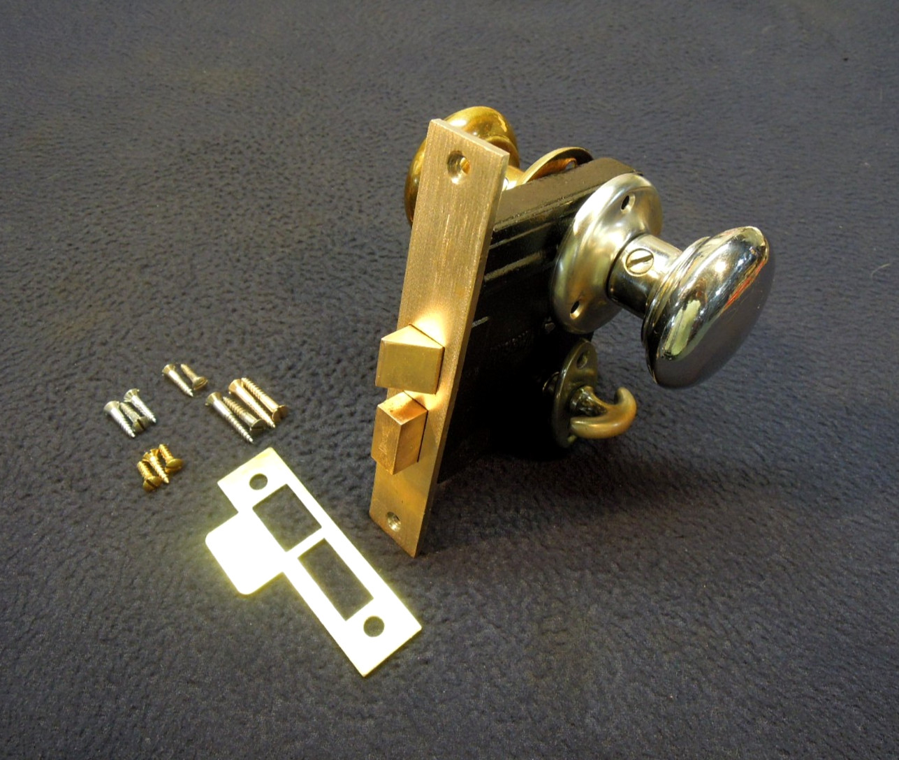 Antique Bath Bedroom Mortise Lock Set w/ Privacy Latch - Russwin - Refurbished