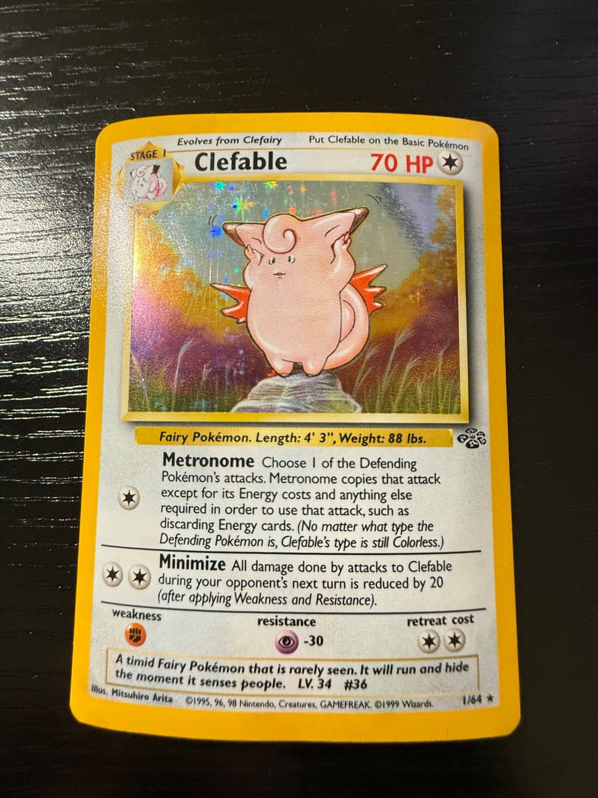 Clefable 01/64 Jungle Holo Rare Pokémon TCG