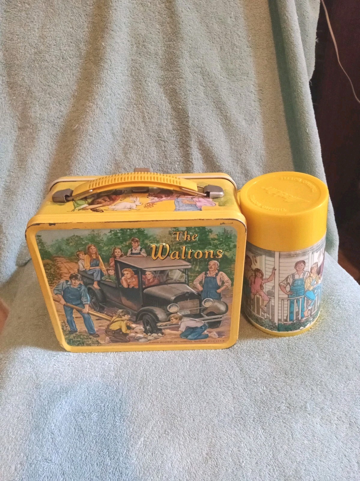 Vintage 1973 The Walton\'s Metal Lunchbox And Thermos VGC Vintage 1973 The Walton\'s Metal Lunchbox And Thermos VGC