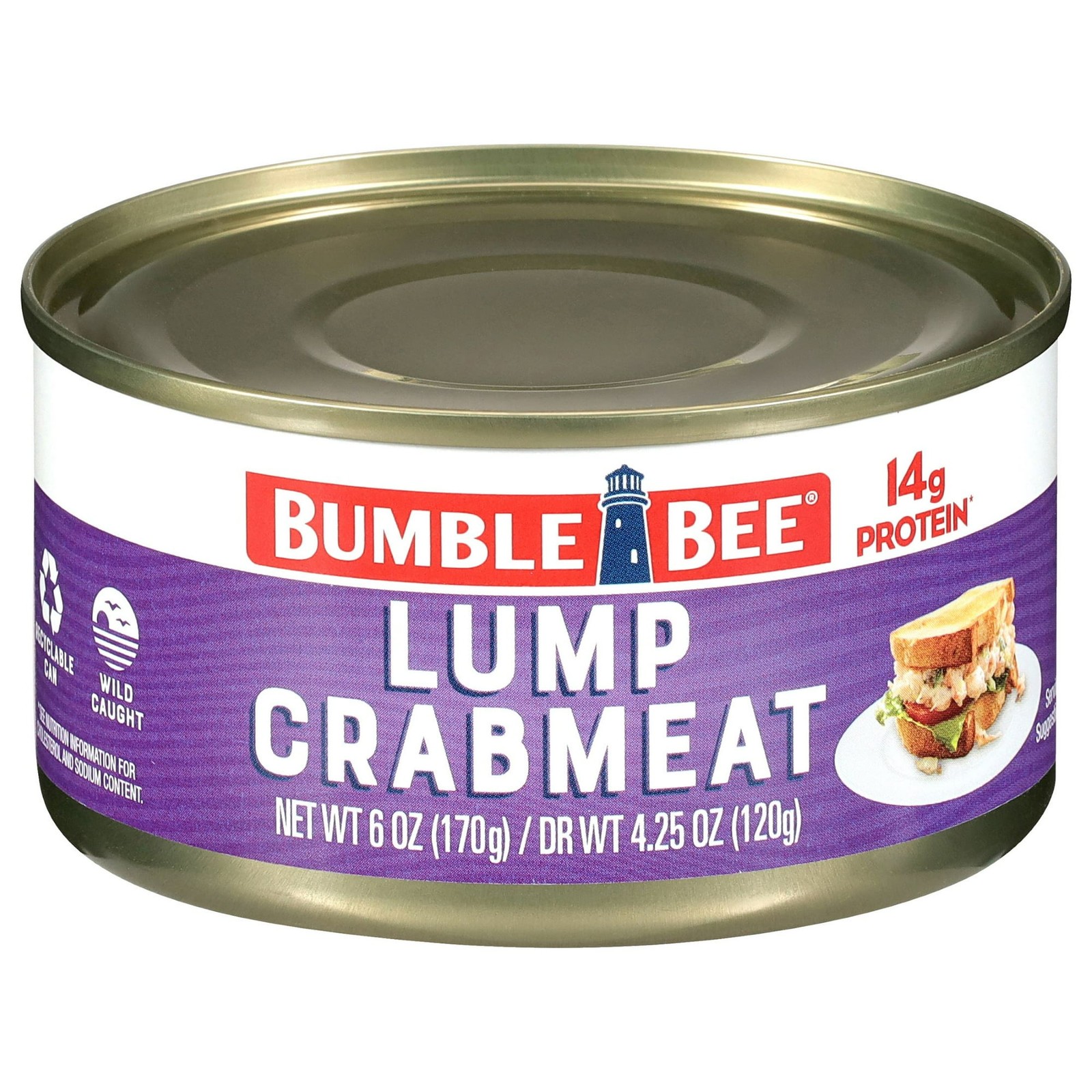 Bumble Bee Canned Lump Crabmeat, Wild Caught, 14g Protein per Serving Bumble Bee Canned Lump Crabmeat, Wild Caught, 14g Protein per Serving