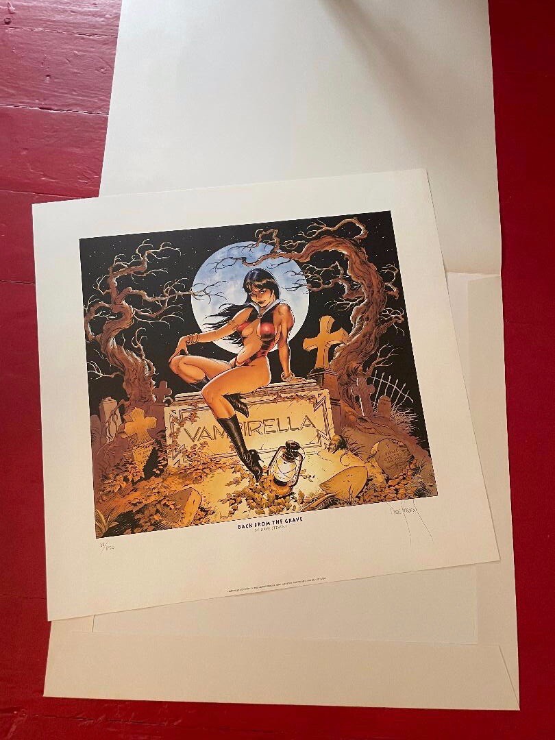 DAVE STEVENS LIMITED EDTION PRINT VAMPIRELLA BACK FROM THE GRAVE FROM 1992 DAVE STEVENS LIMITED EDTION PRINT VAMPIRELLA BACK FROM THE GRAVE FROM 1992