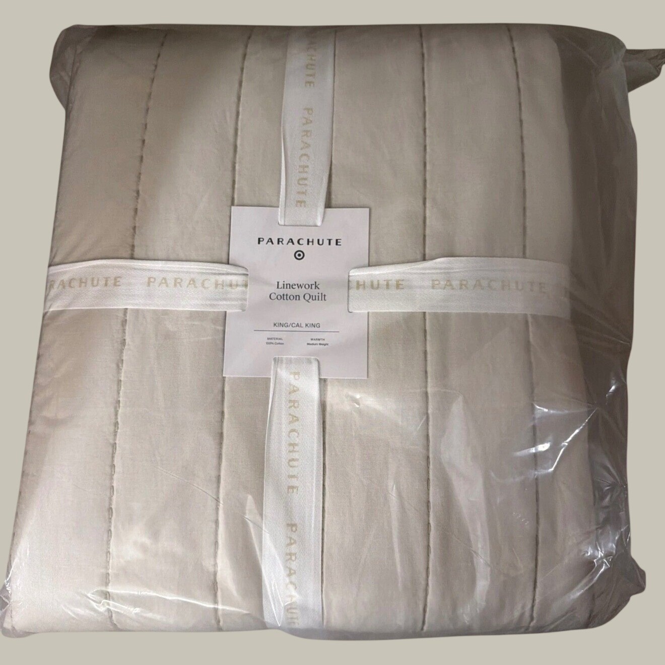 Parachute Home Linework Cotton Quilt In Parchment King/Cal King Parachute Home Linework Cotton Quilt In Parchment King/Cal King
