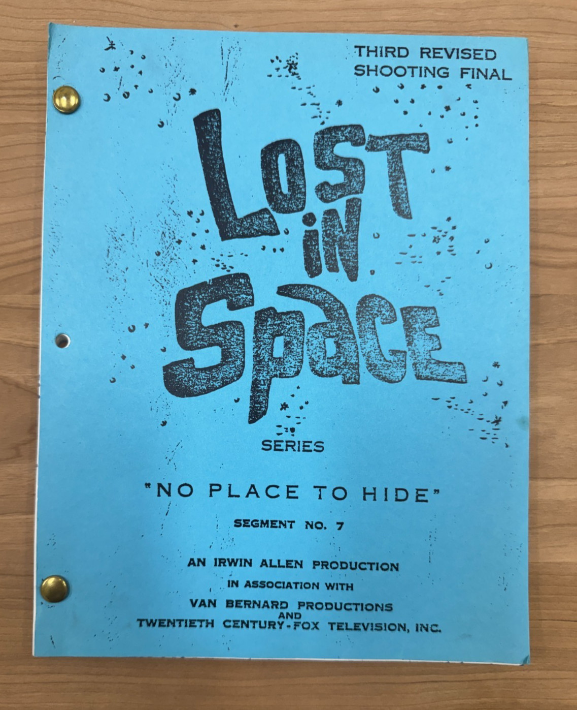 RARE 1960s LOST IN SPACE UNAired PILOT “No Place to Hide” Sci Fi TV SCRIPT