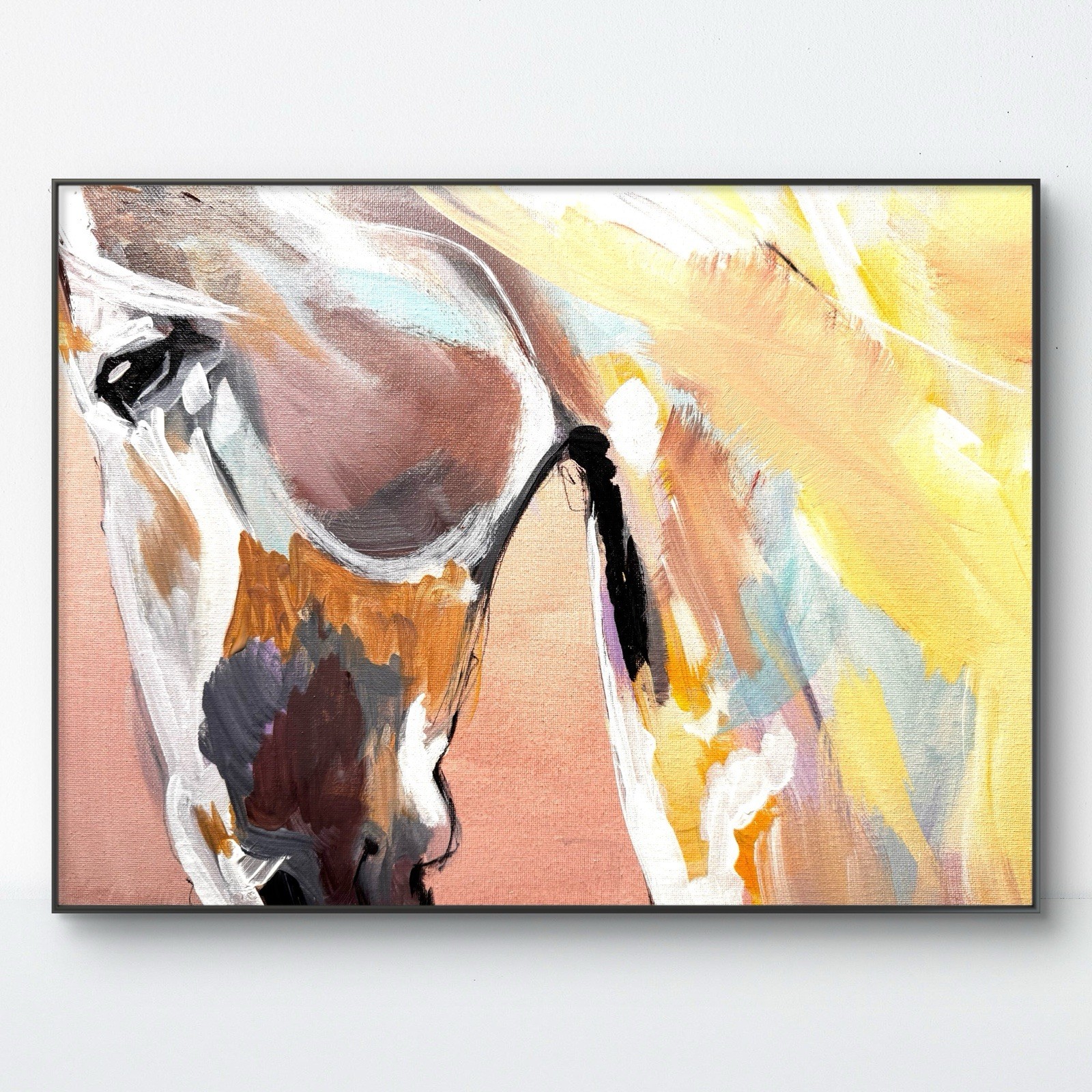 SAMATOWIC Original Horse Abstract 12x16 Hand Painted Signed Fine Art 550