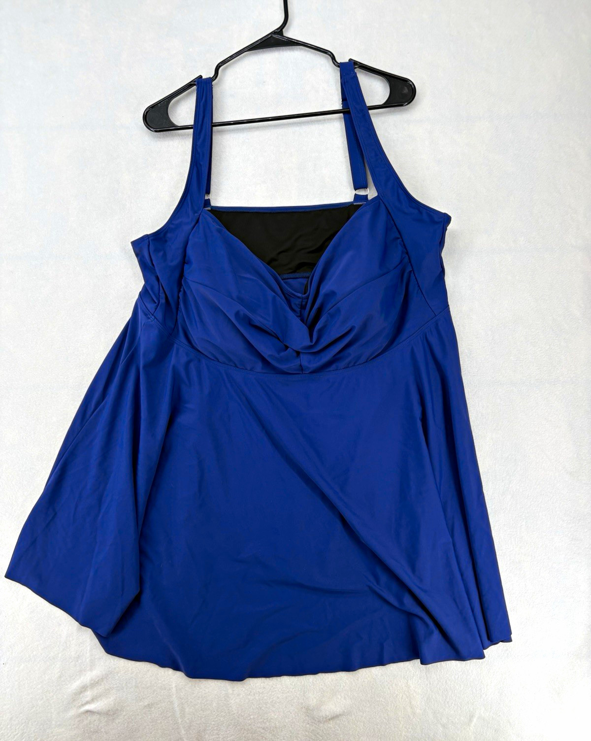 Bloomchic Blue Solid One Piece Swimsuit Adjustable Strap Women’s Plus Size 26