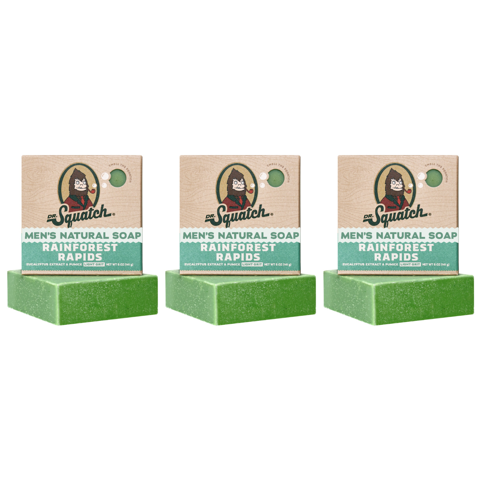 Dr. Squatch Men's Soap Rainforest Rapids 5 oz 3-Bar Pack