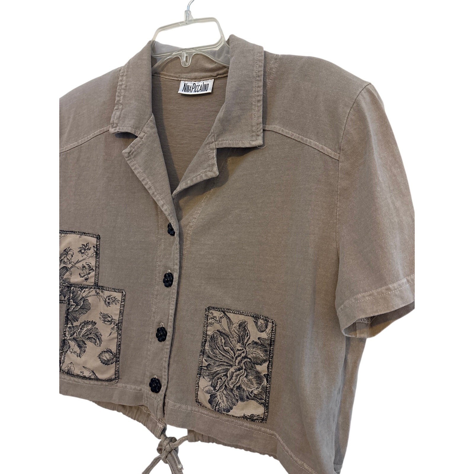 Women\'s Nina Piccalino Vintage Button Up Top Collared Size L