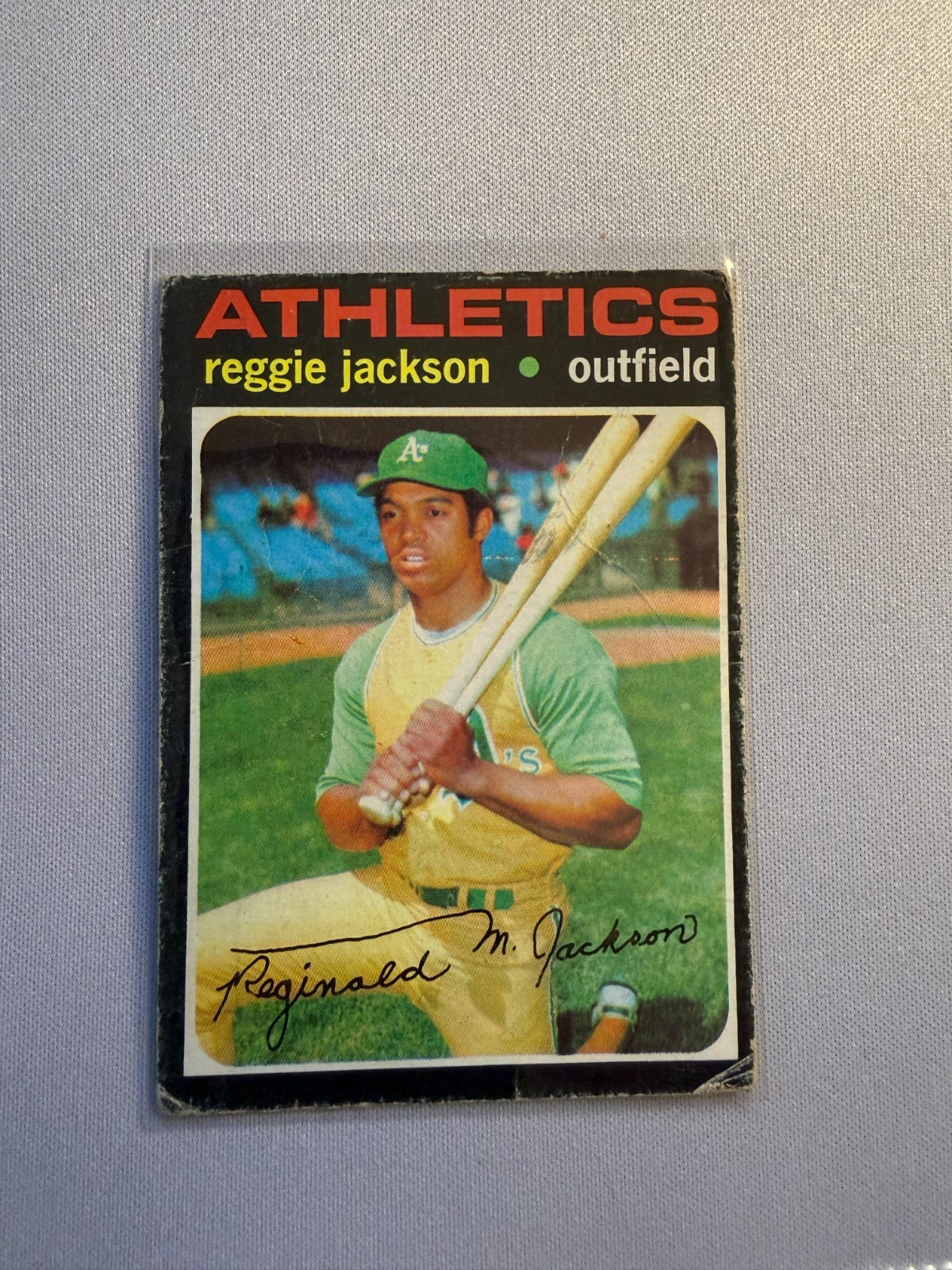 1971 Topps #20 Reggie Jackson Oakland Athletics HOF Vintage Baseball Card VG
