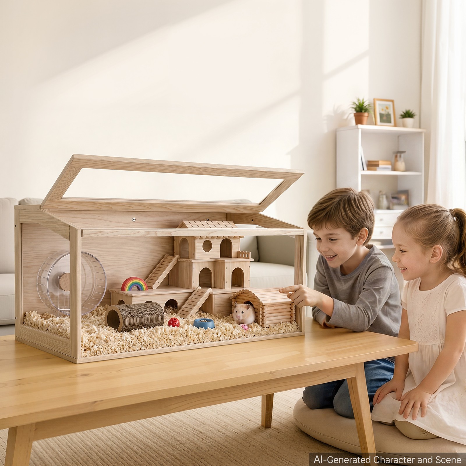 Uimoso Wooden Hamster Cage Habitat 40.1\