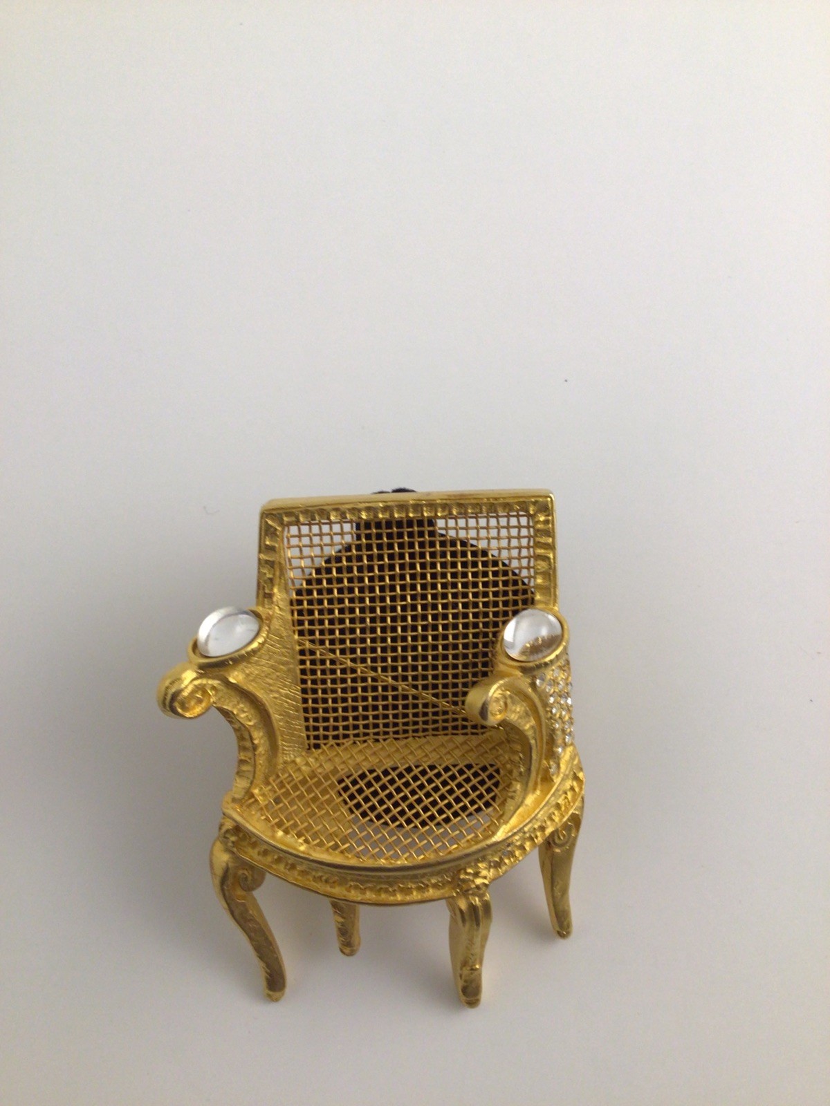 Rare Vintage Karl Lagerfeld Louis XIV 1st Edition Gold Tone Chair Brooch Signed Rare Vintage Karl Lagerfeld Louis XIV 1st Edition Gold Tone Chair Brooch Signed