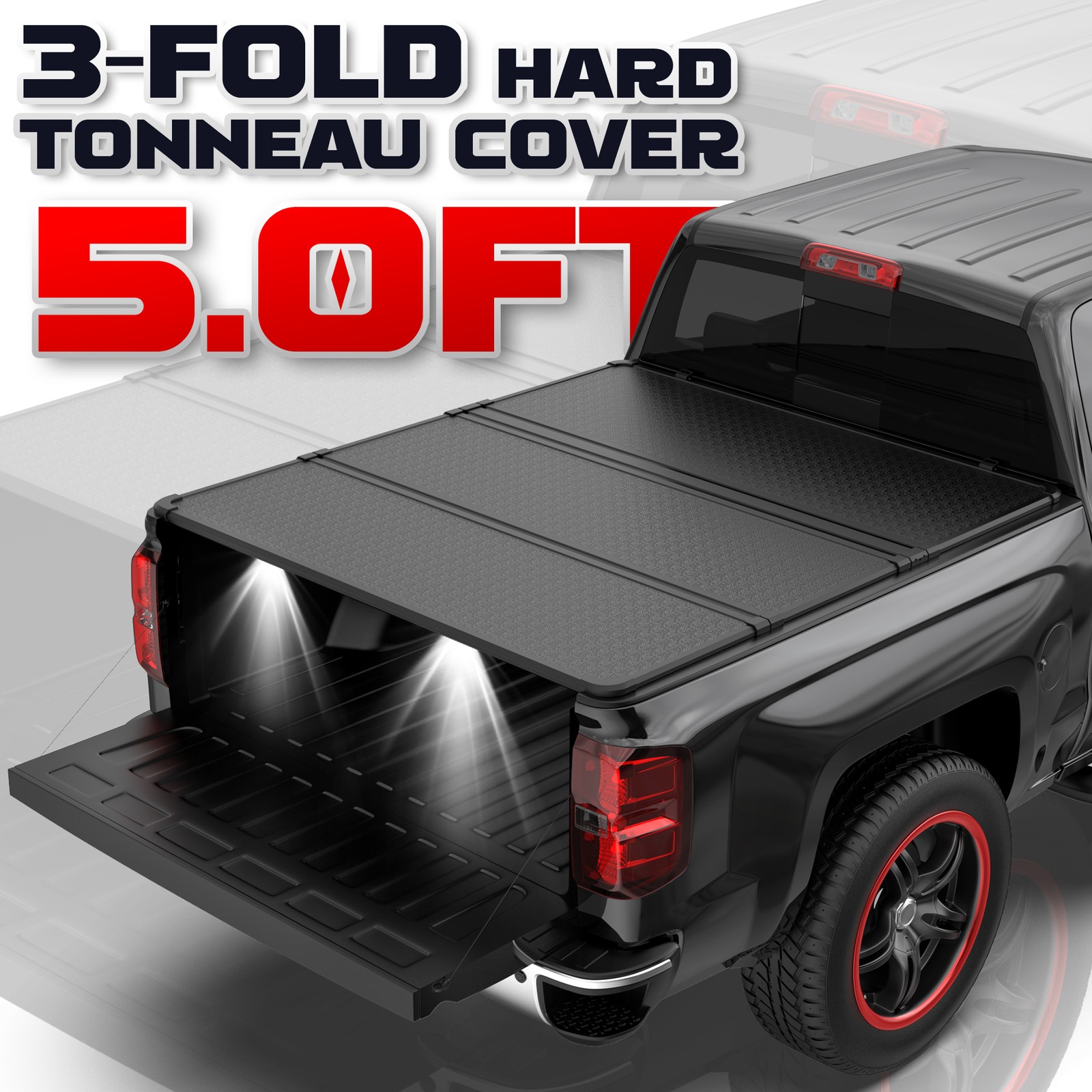 5FT 3-Fold Hard Tonneau Cover for 2005-2026 Nissan Frontier Bed Truck Waterproof 5FT 3-Fold Hard Tonneau Cover for 2005-2026 Nissan Frontier Bed Truck Waterproof