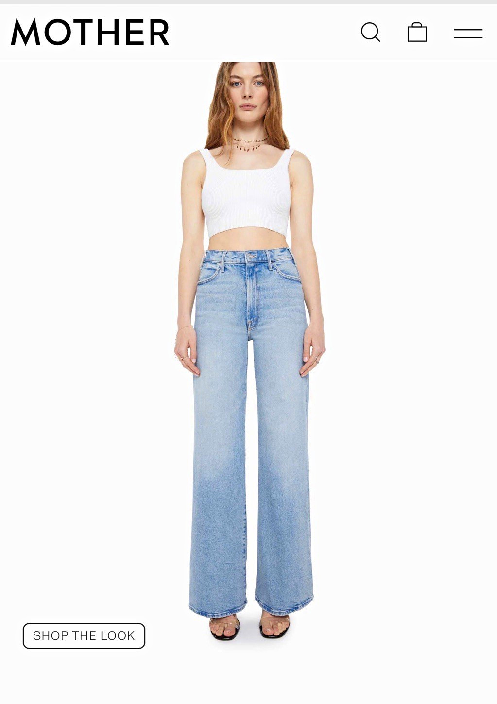 MOTHER The Hustler Roller Sneak Light Wash High Rise Wide-Leg Jeans Size 31 NWT