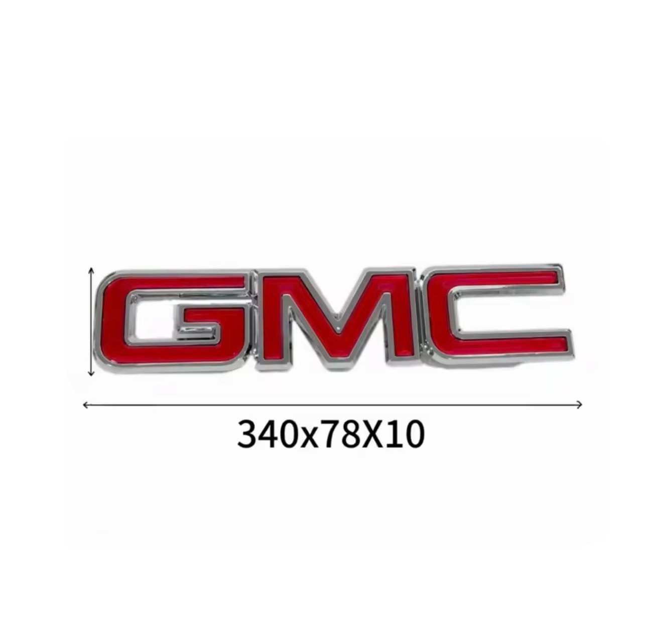 GMC OEM Front Grille Emblems Red & Black Chrome Sierra Yukon Savanna 22881265