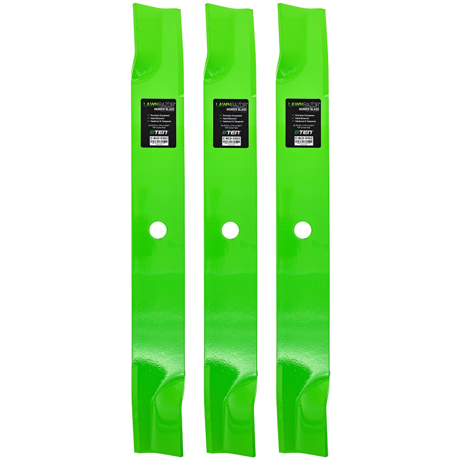8TEN LawnRAZOR Blade for John Deere Z860A 72 Inch Deck TCU15882 High Lift 3 Pack