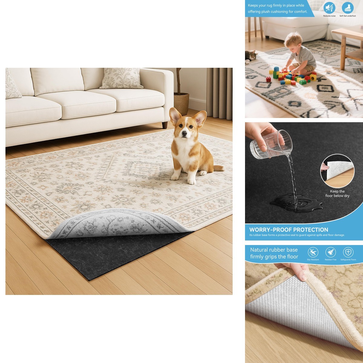 Warmstar 5x7 FT Waterproof Felt Rug Pad 1/4\