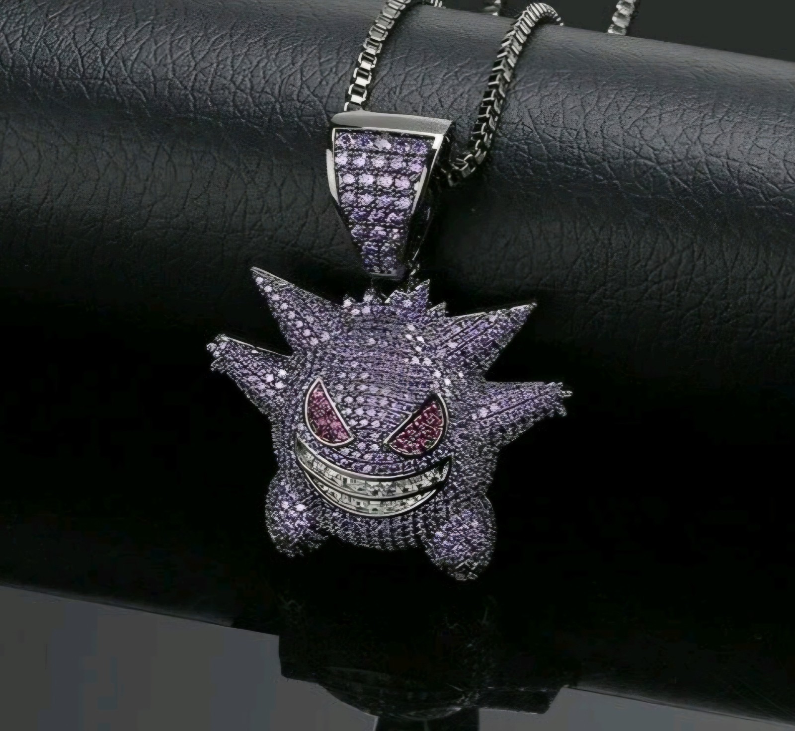Pokemon Gengar PURPLE Necklace Rhinestone. Factory Sealed Ground Advantage 🔮 Pokemon Gengar PURPLE Necklace Rhinestone. Factory Sealed Ground Advantage 🔮