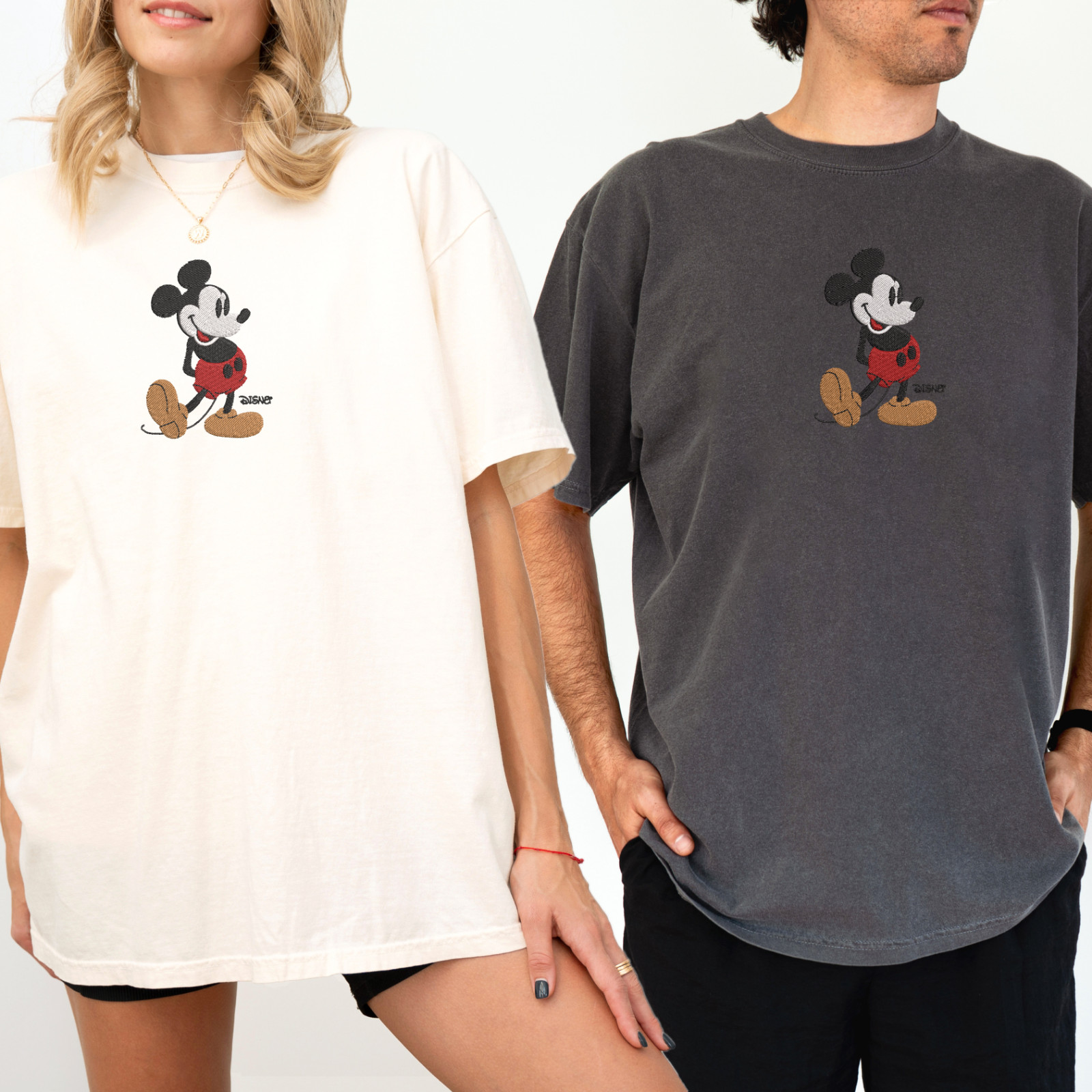 Embroidered Retro Vintage Mickey Mouse T-Shirt