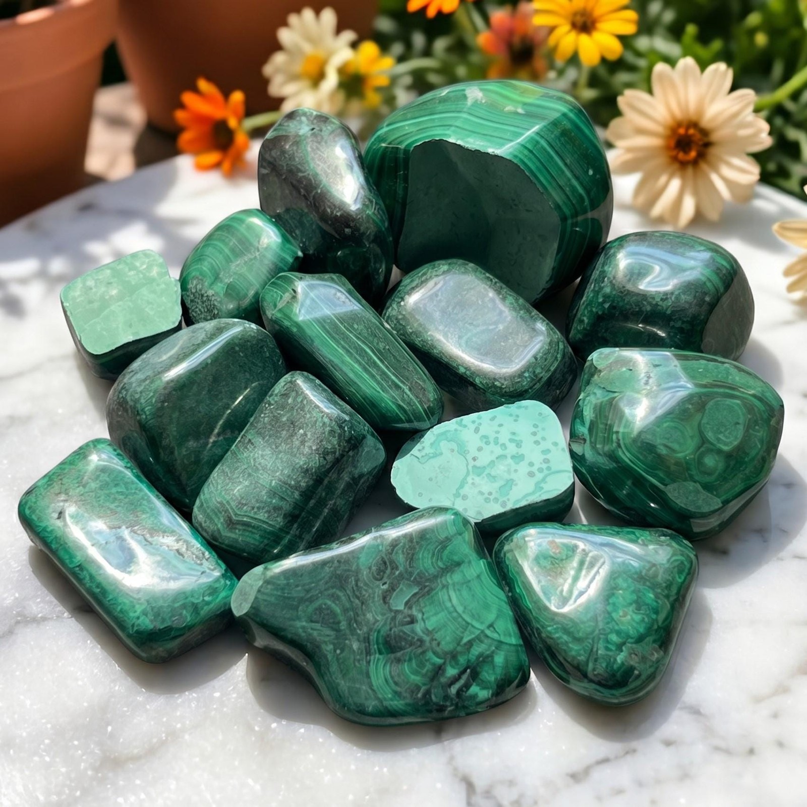 Tumbled Chipped Cracked Green Malachite Stones (Discounted) Genuine Mineral Tumbled Chipped Cracked Green Malachite Stones (Discounted) Genuine Mineral