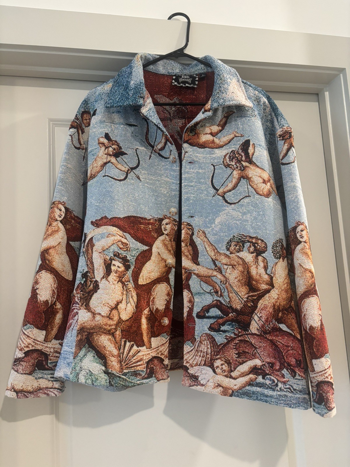 Rebel Vengeance Men’s “The Triumph Of Galatea” Woven Art Tapestry Jacket Size S Rebel Vengeance Men’s “The Triumph Of Galatea” Woven Art Tapestry Jacket Size S