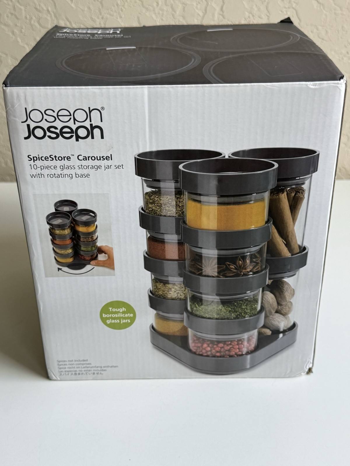 Joseph Joseph Spice Storage Carousel Rack 10 Glass Storage Jar Set SpiceStore Joseph Joseph Spice Storage Carousel Rack 10 Glass Storage Jar Set SpiceStore